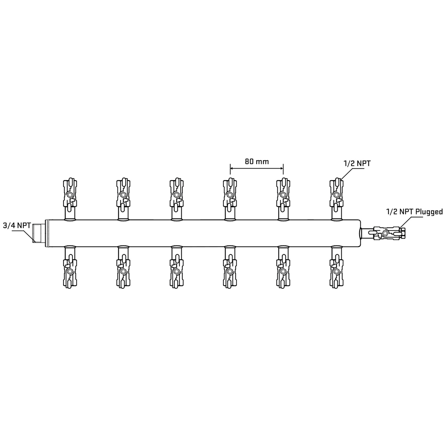 M512A011010 Manifolds Stainless Steel Double Sided