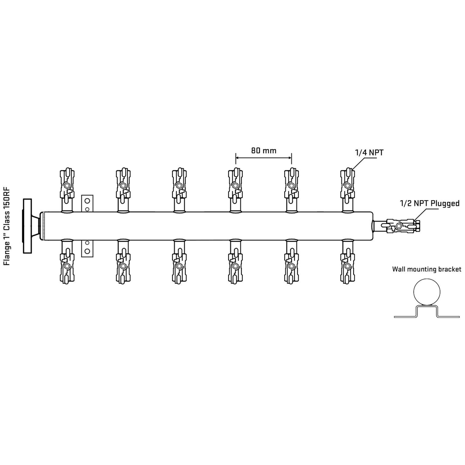 M512A020112 Manifolds Stainless Steel Double Sided