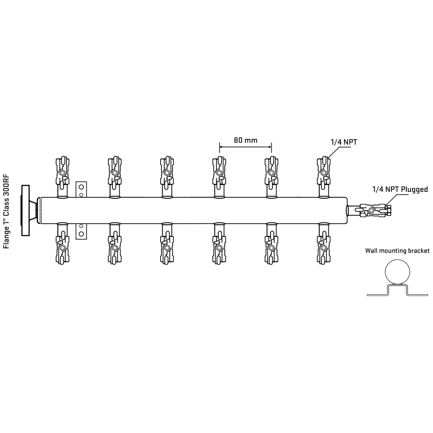 M512A020222 Manifolds Stainless Steel Double Sided