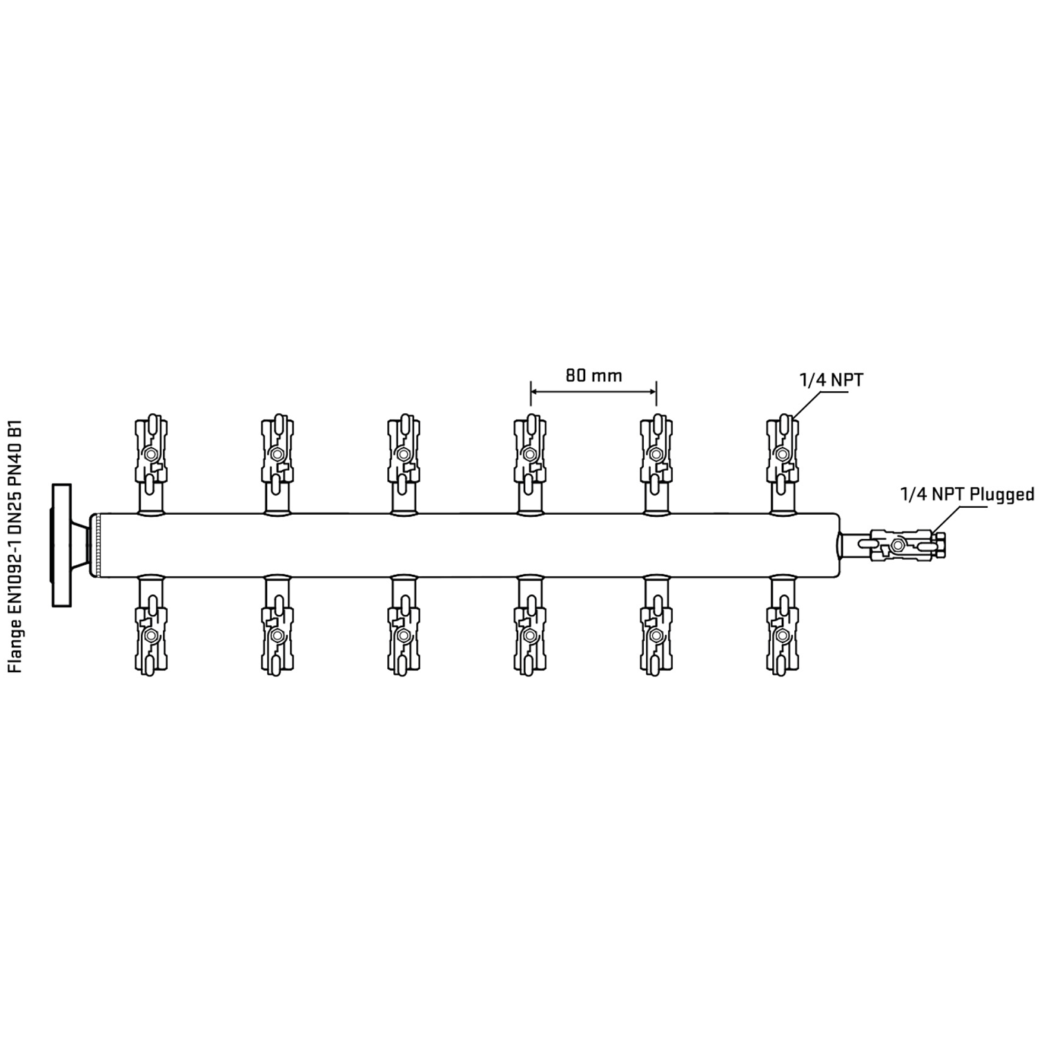 M512A020320 Manifolds Stainless Steel Double Sided