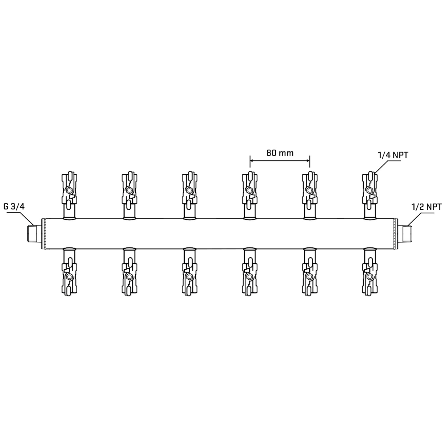 M512A020430 Manifolds Stainless Steel Double Sided