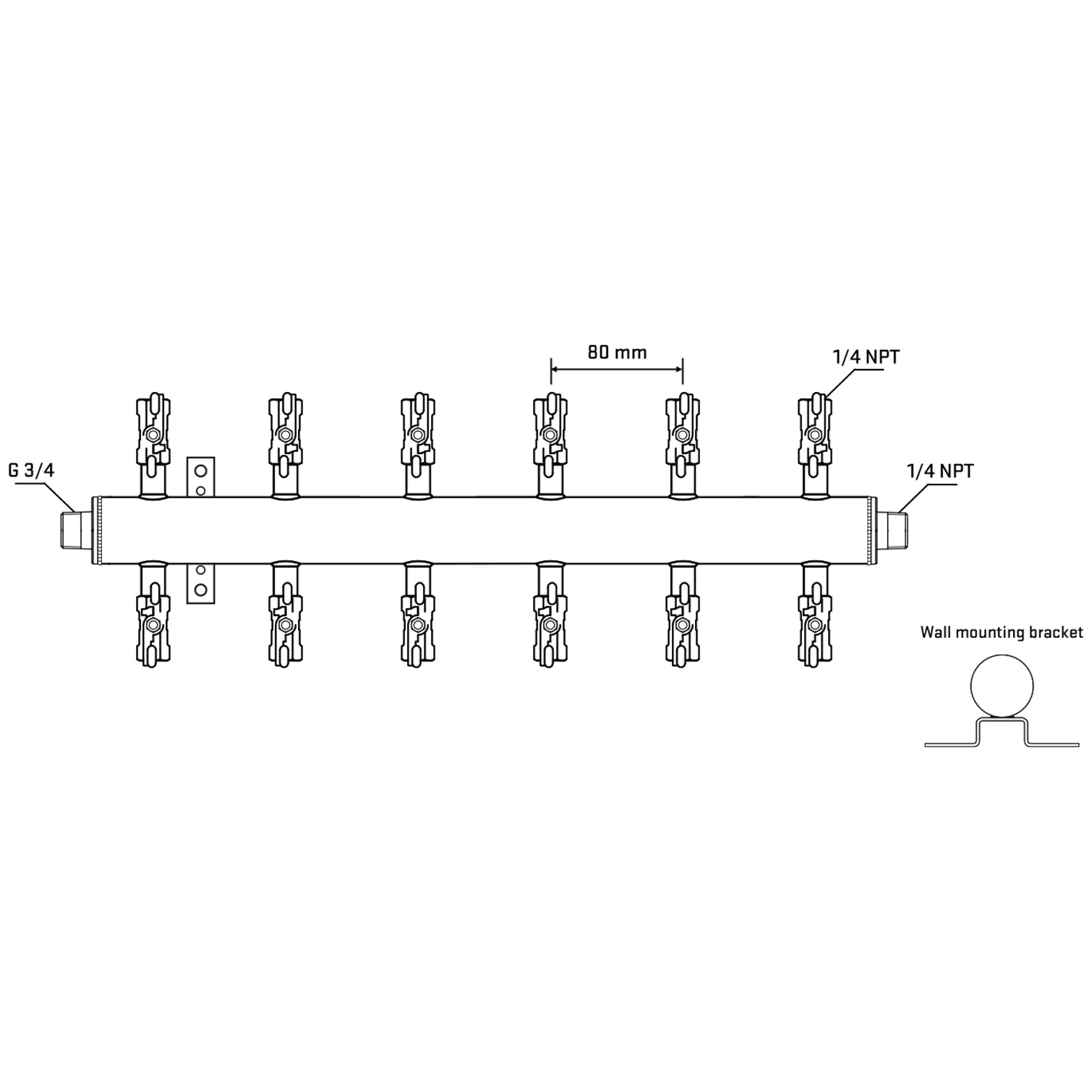 M512A020442 Manifolds Stainless Steel Double Sided