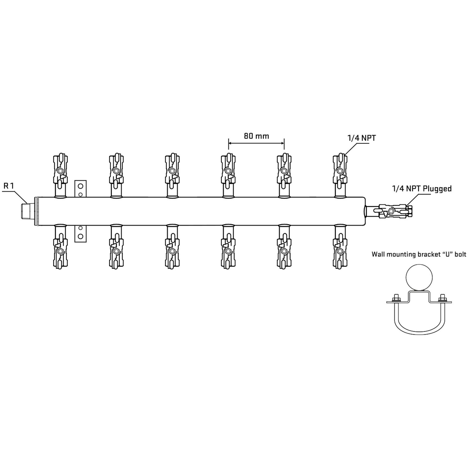 M512A020521 Manifolds Stainless Steel Double Sided