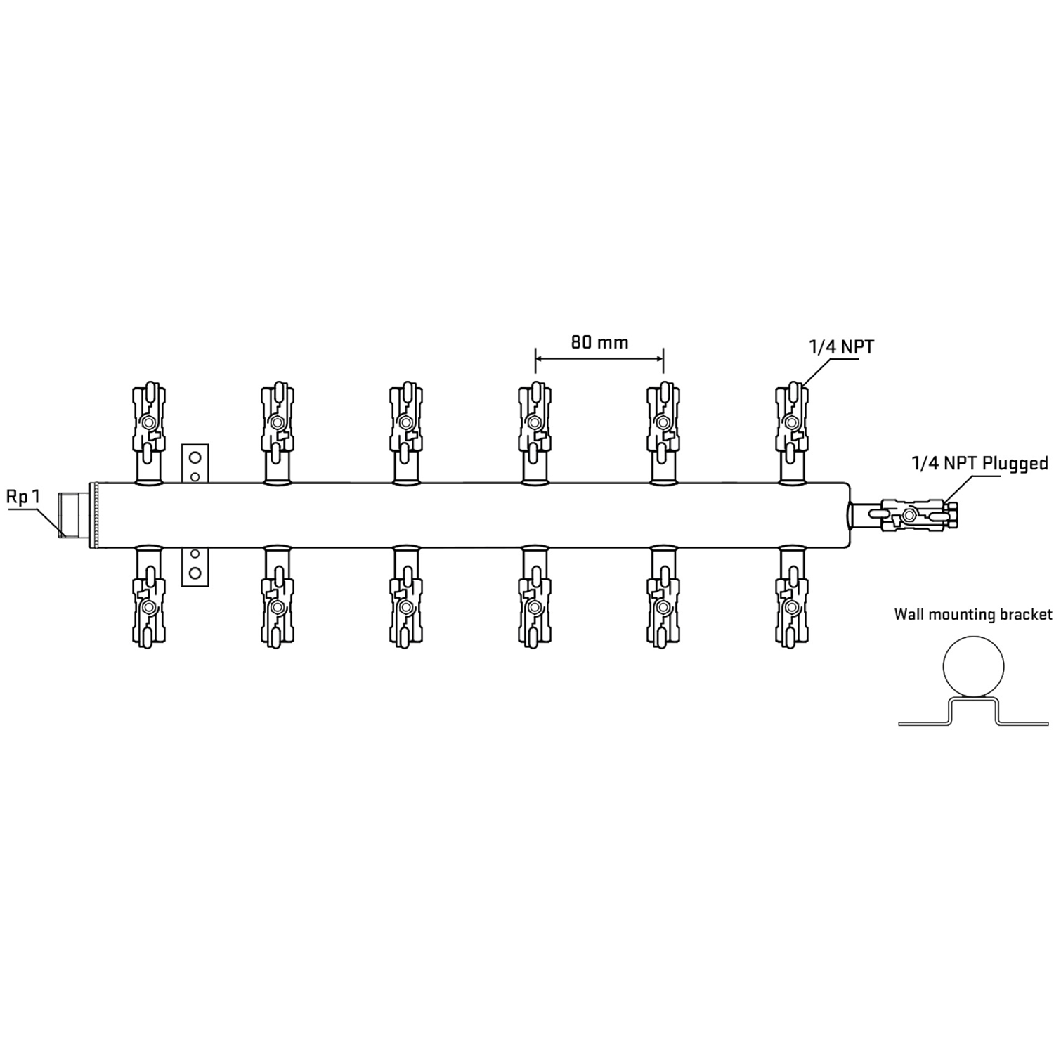 M512A020722 Manifolds Stainless Steel Double Sided