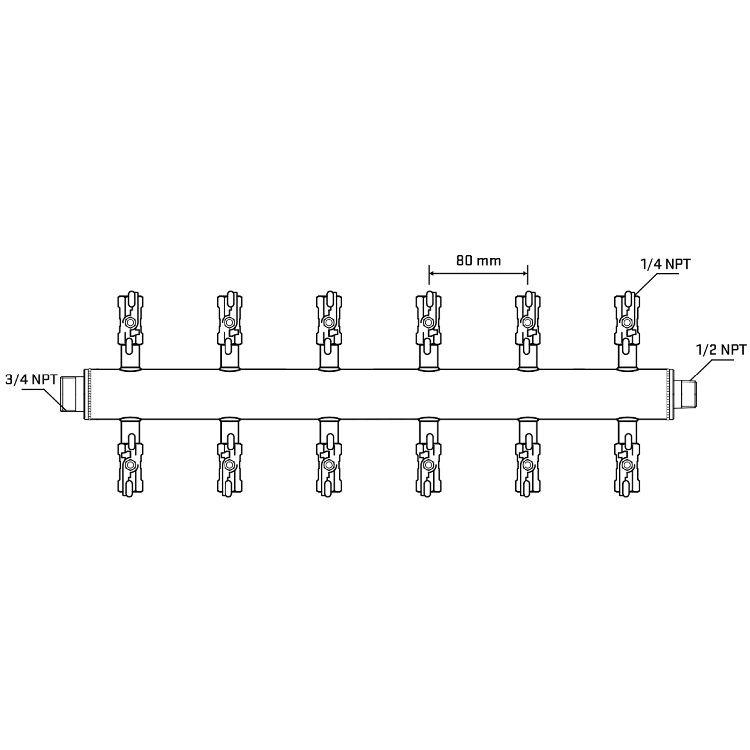 M512A021030 Manifolds Stainless Steel Double Sided