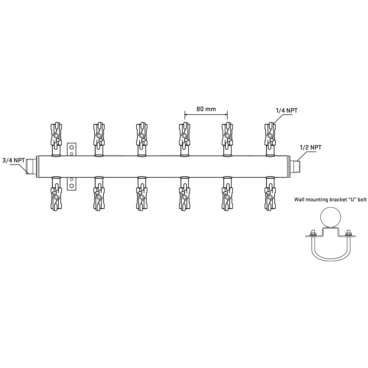 M512A021031 Manifolds Stainless Steel Double Sided