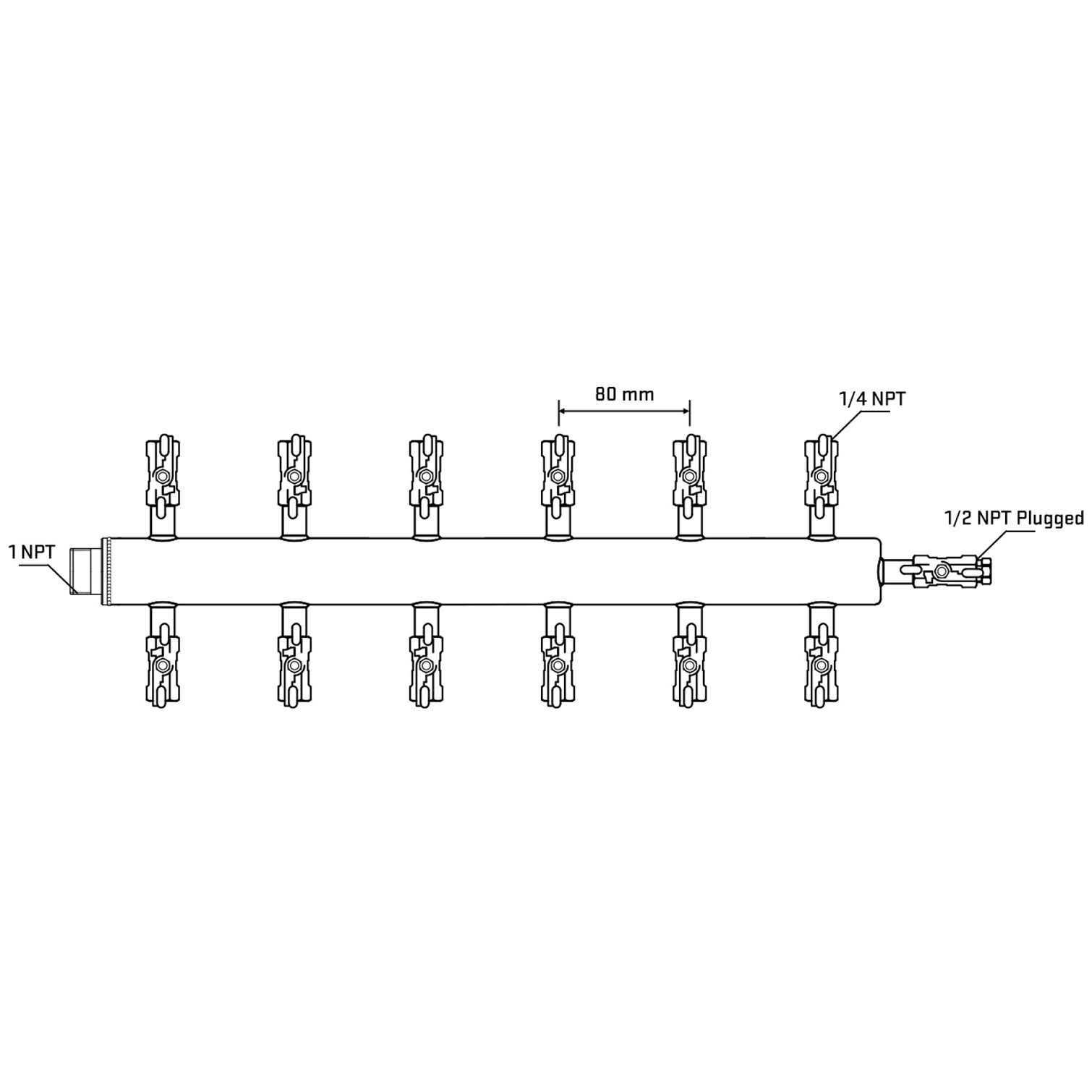 M512A021110 Manifolds Stainless Steel Double Sided