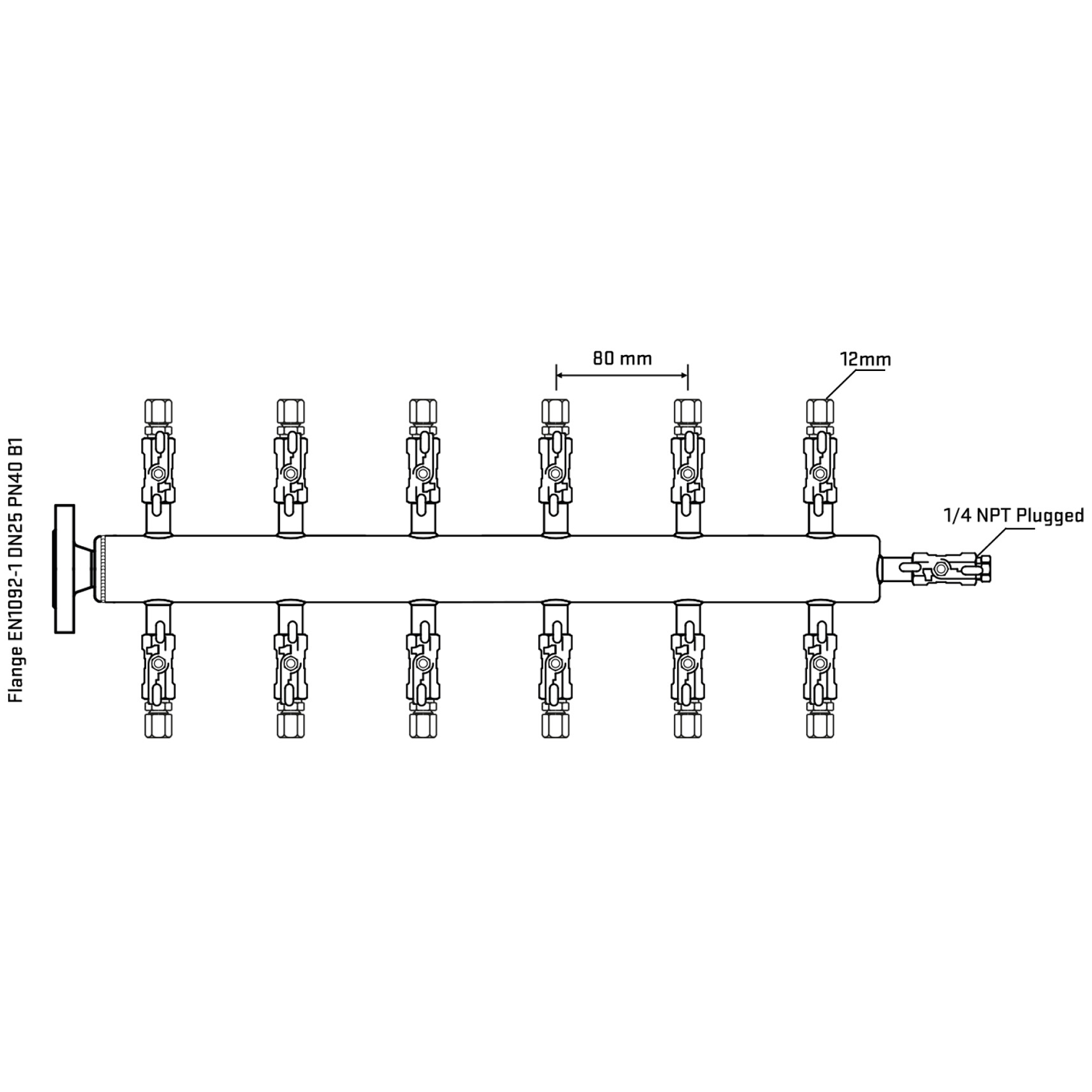 M512A030320 Manifolds Stainless Steel Double Sided