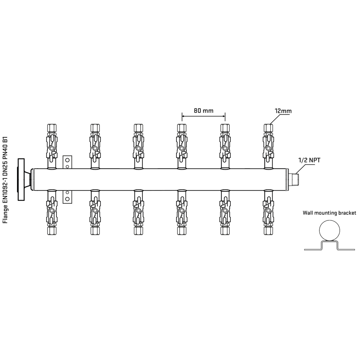 M512A030332 Manifolds Stainless Steel Double Sided