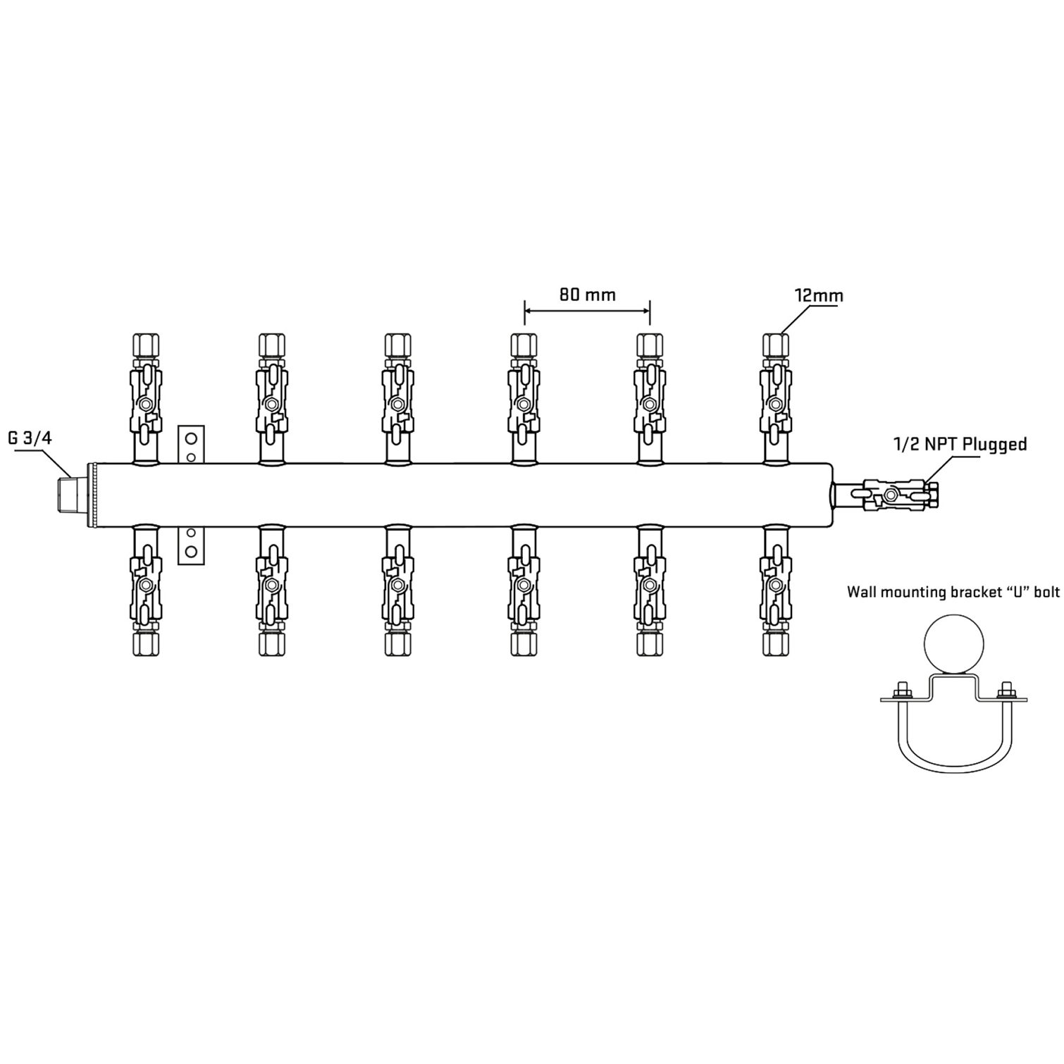 M512A030411 Manifolds Stainless Steel Double Sided