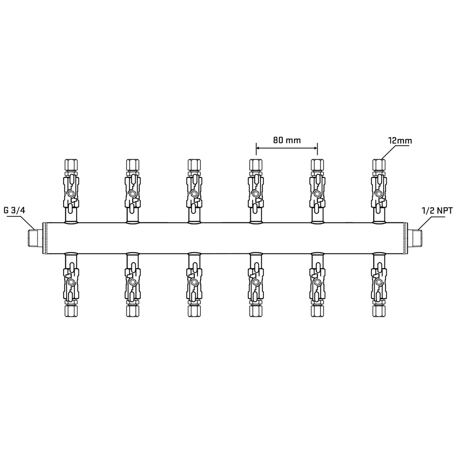 M512A030430 Manifolds Stainless Steel Double Sided