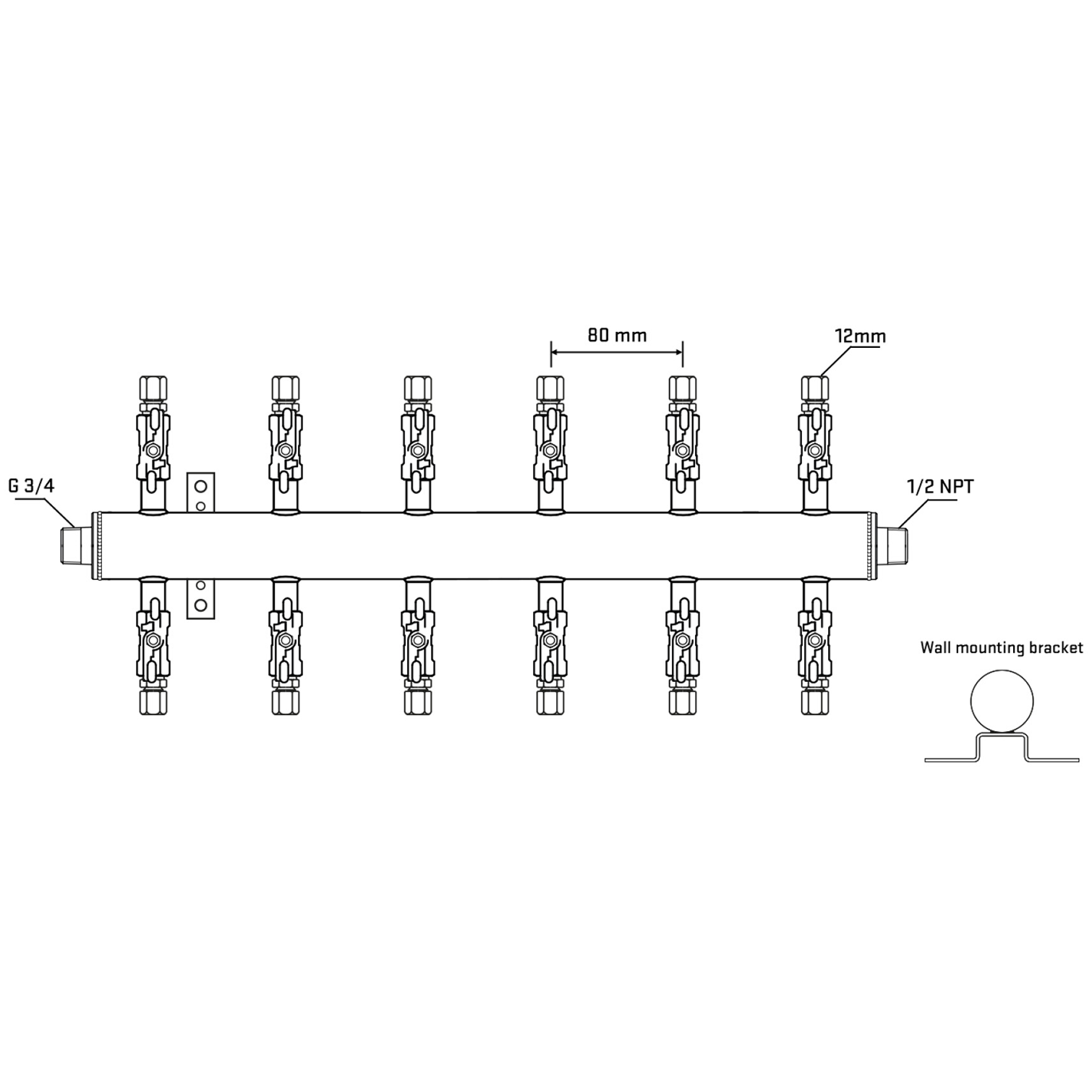 M512A030432 Manifolds Stainless Steel Double Sided