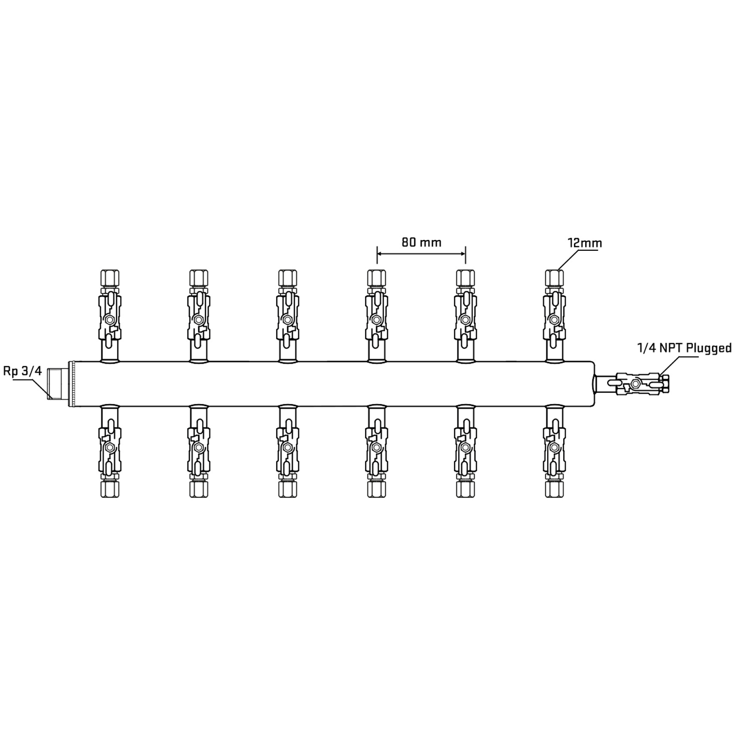 M512A030620 Manifolds Stainless Steel Double Sided