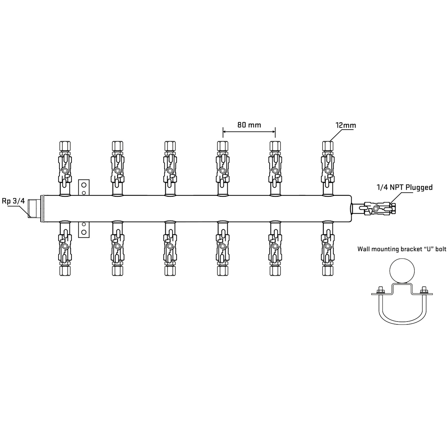 M512A030621 Manifolds Stainless Steel Double Sided