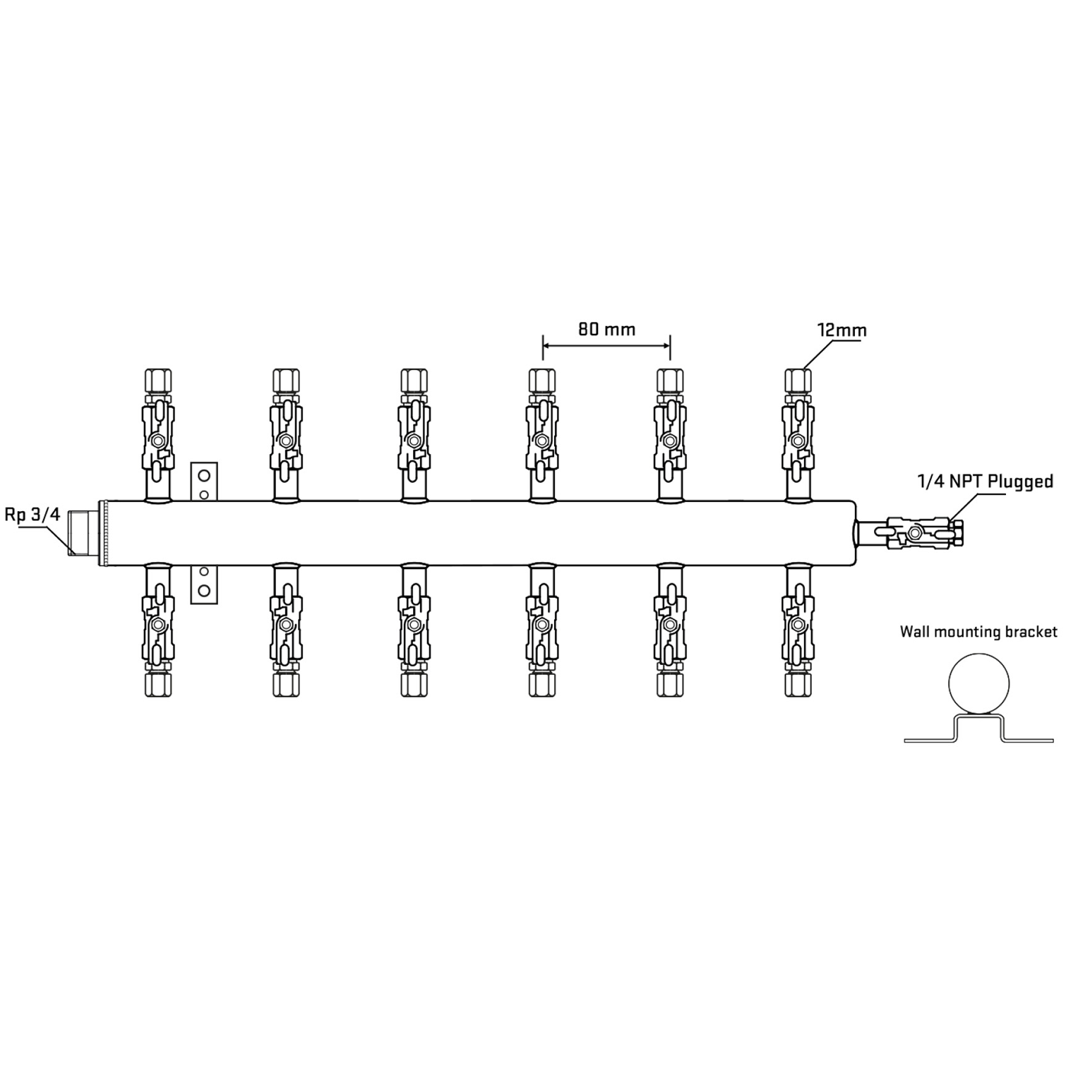 M512A030622 Manifolds Stainless Steel Double Sided