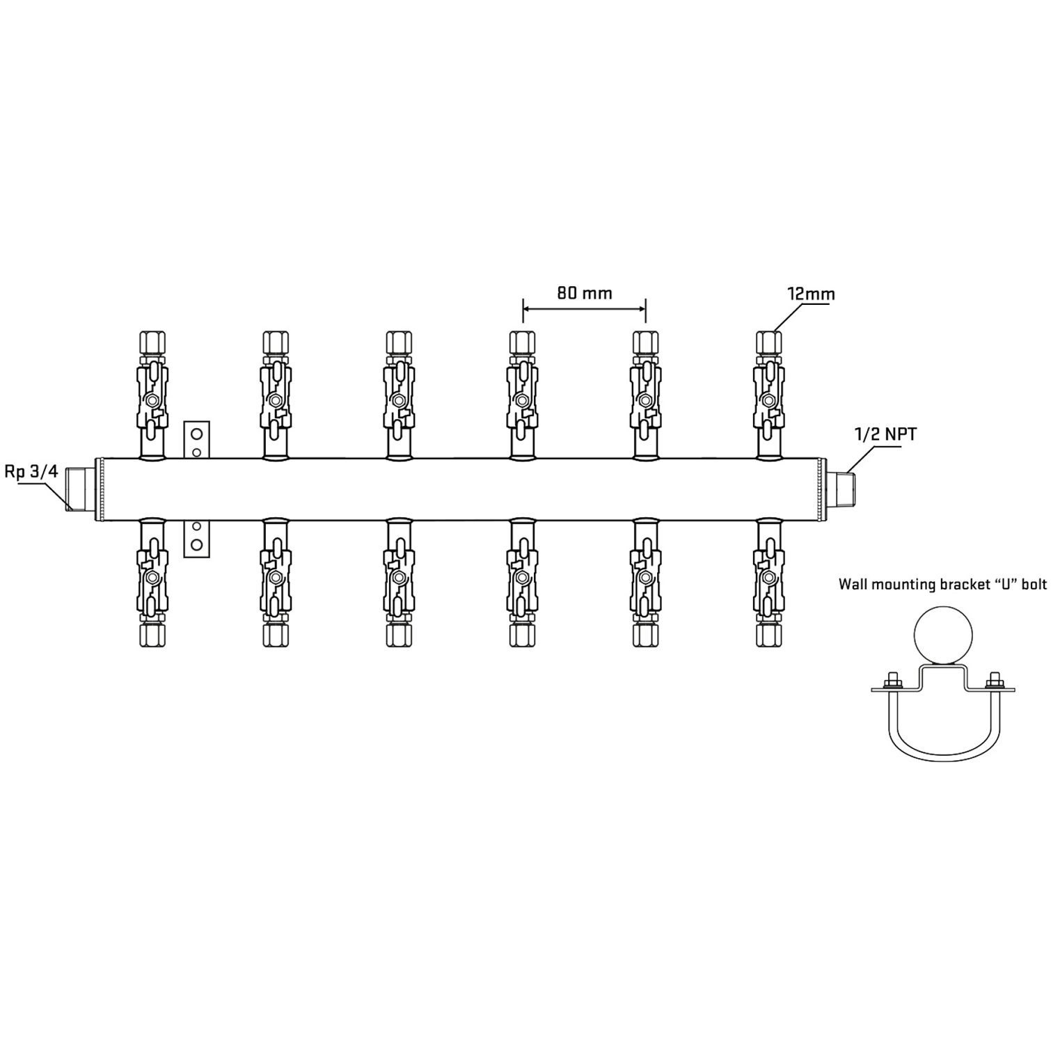 M512A030631 Manifolds Stainless Steel Double Sided