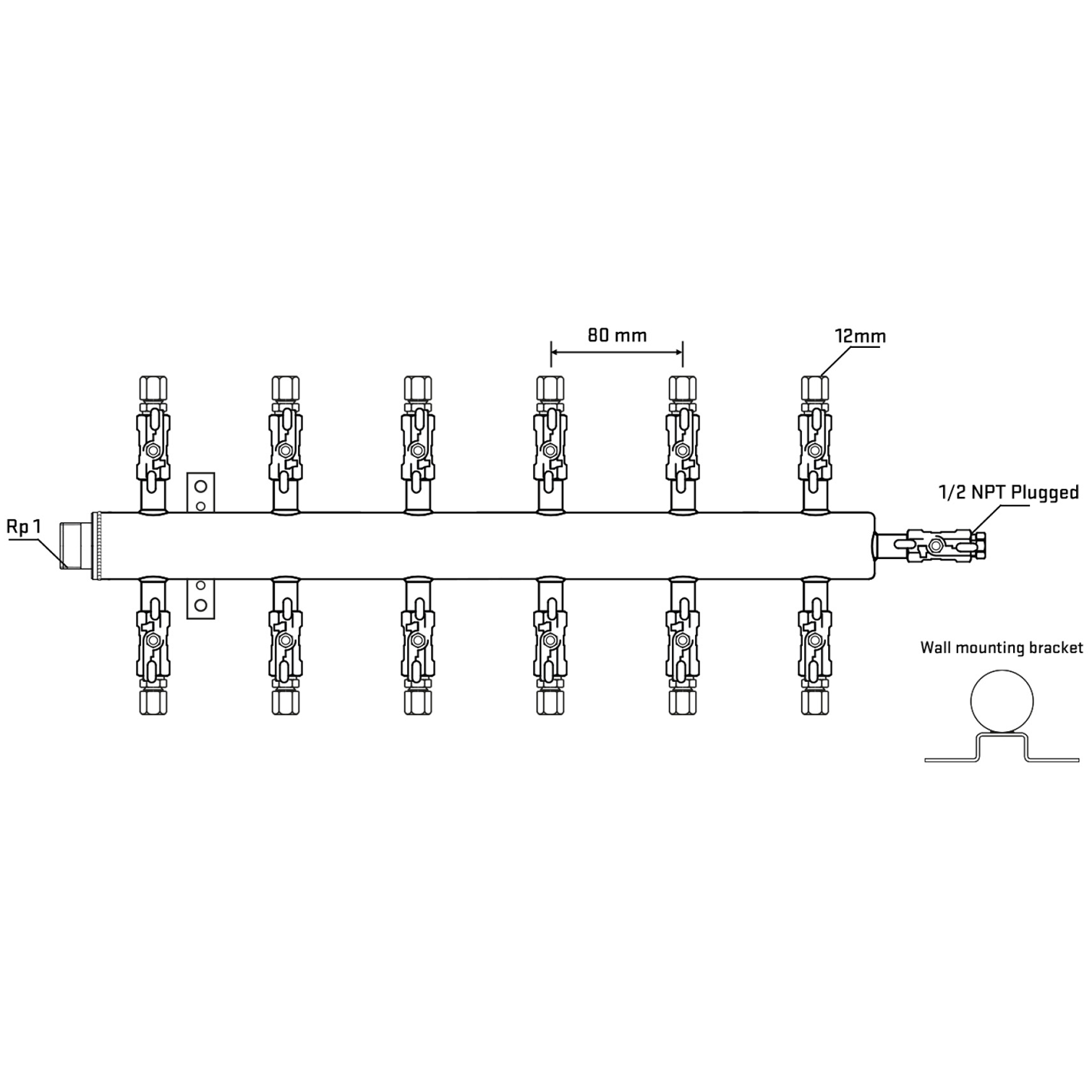 M512A030712 Manifolds Stainless Steel Double Sided