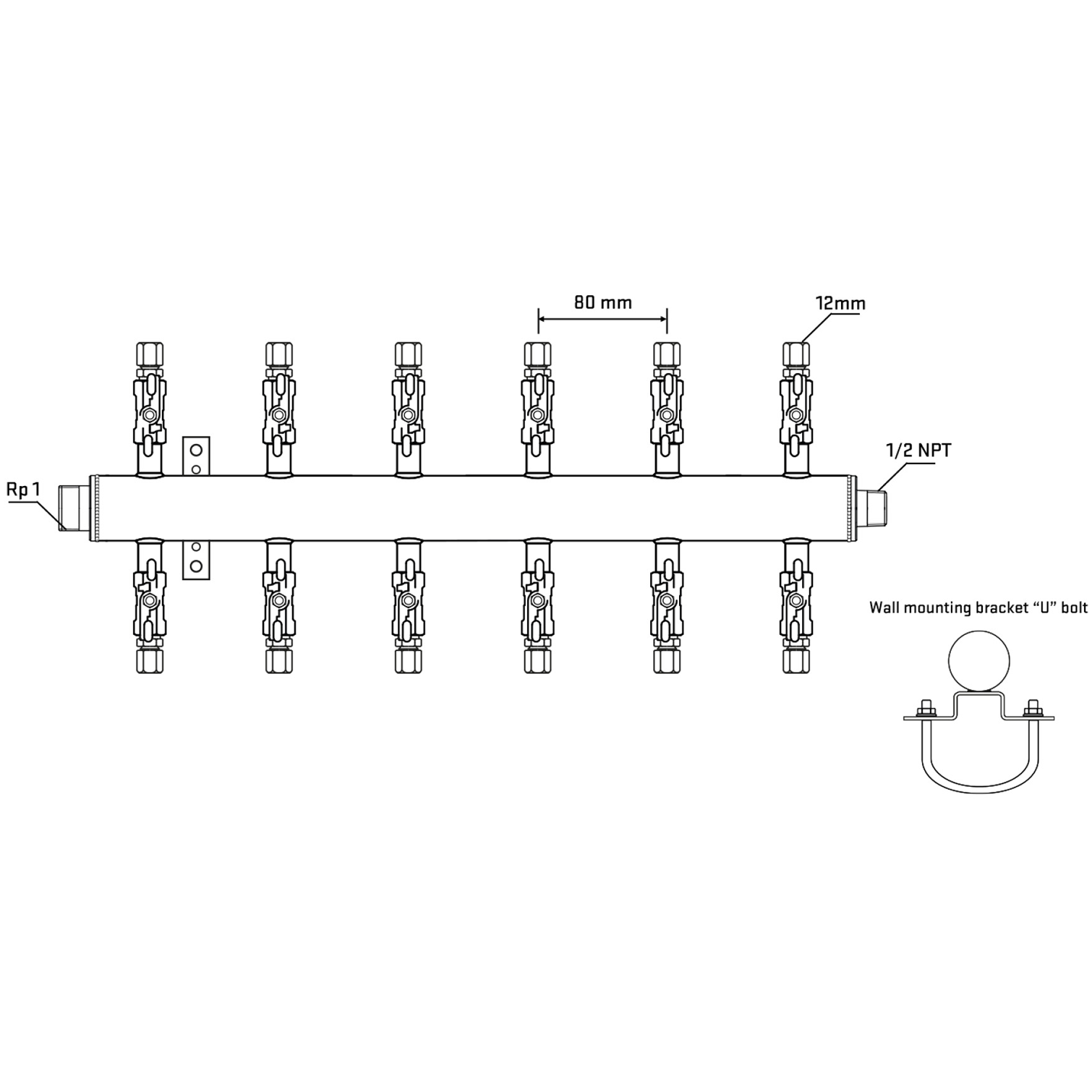 M512A030731 Manifolds Stainless Steel Double Sided