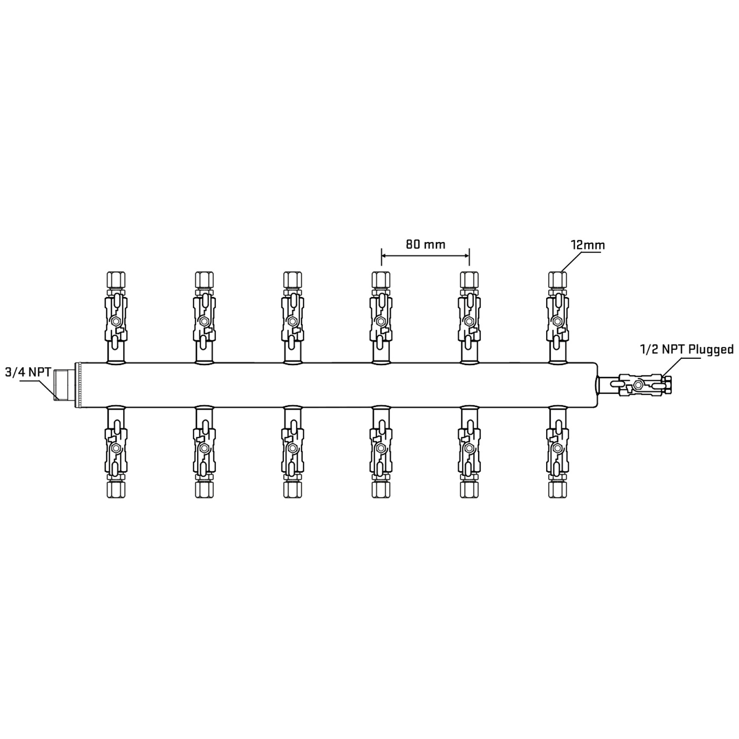 M512A031010 Manifolds Stainless Steel Double Sided