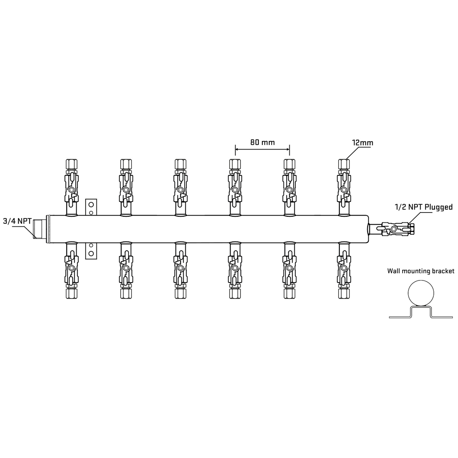 M512A031012 Manifolds Stainless Steel Double Sided