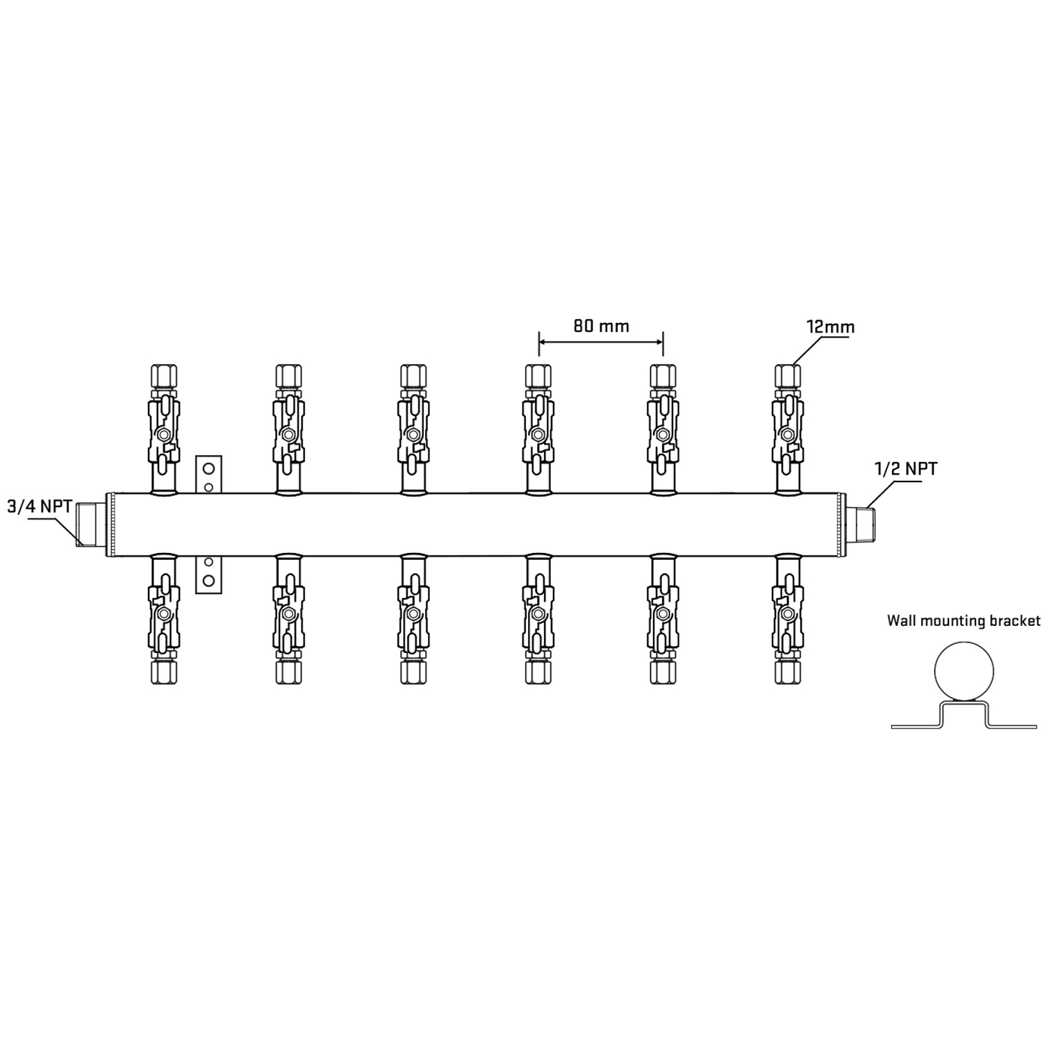 M512A031032 Manifolds Stainless Steel Double Sided