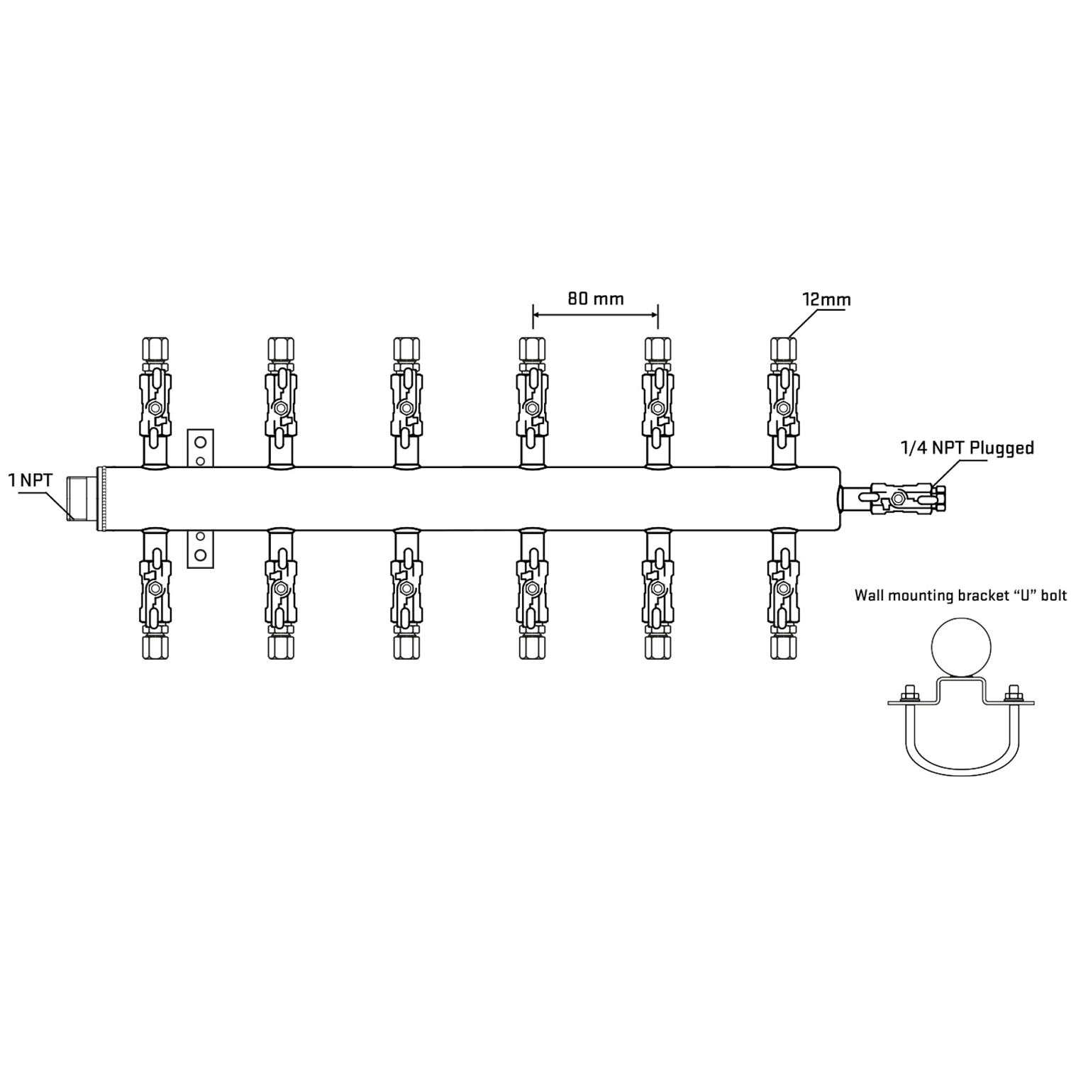 M512A031121 Manifolds Stainless Steel Double Sided