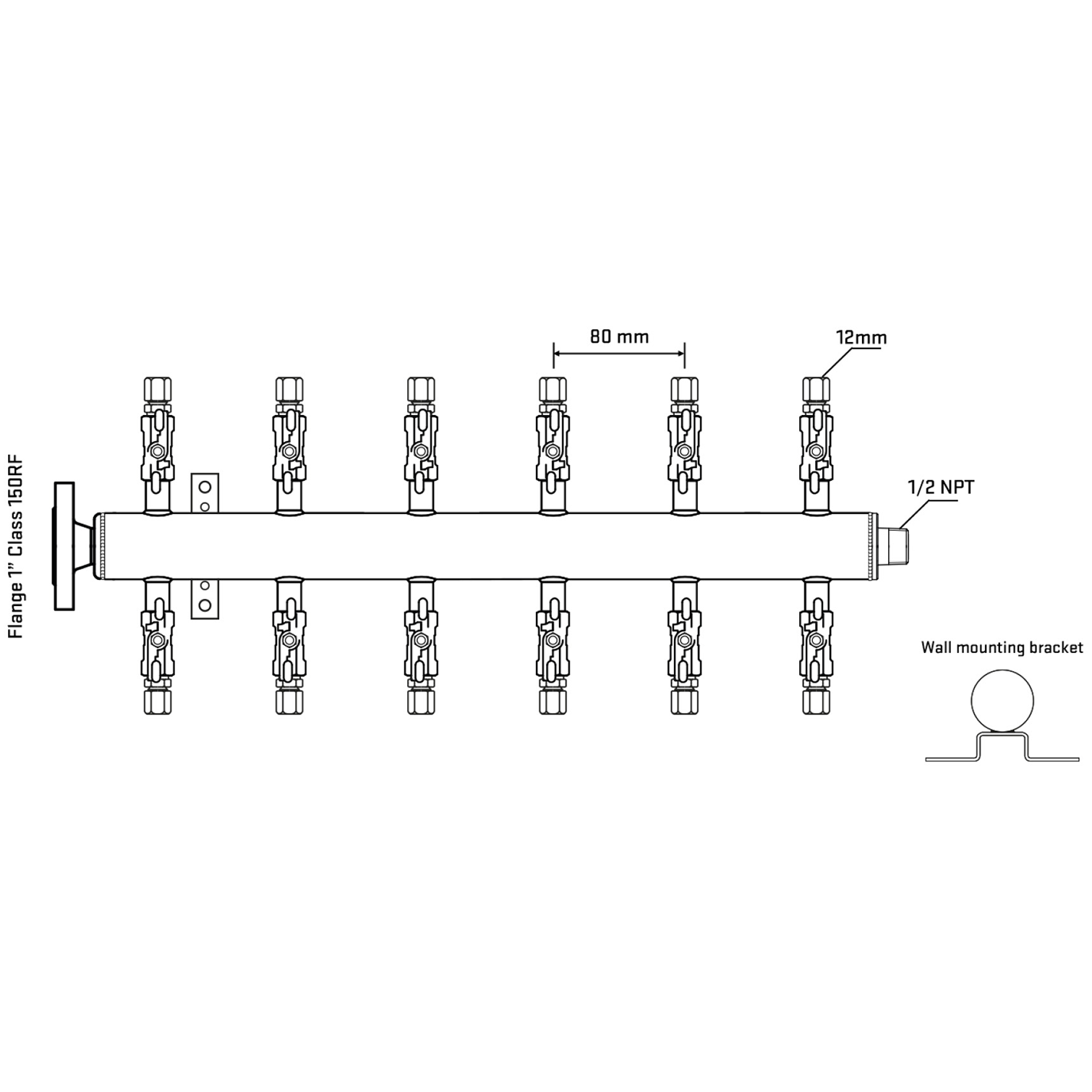 M512A040132 Manifolds Stainless Steel Double Sided