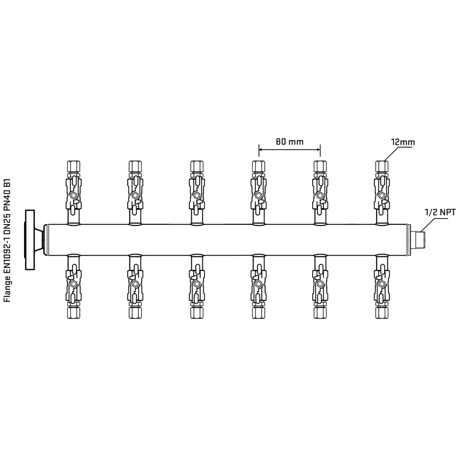 M512A040330 Manifolds Stainless Steel Double Sided