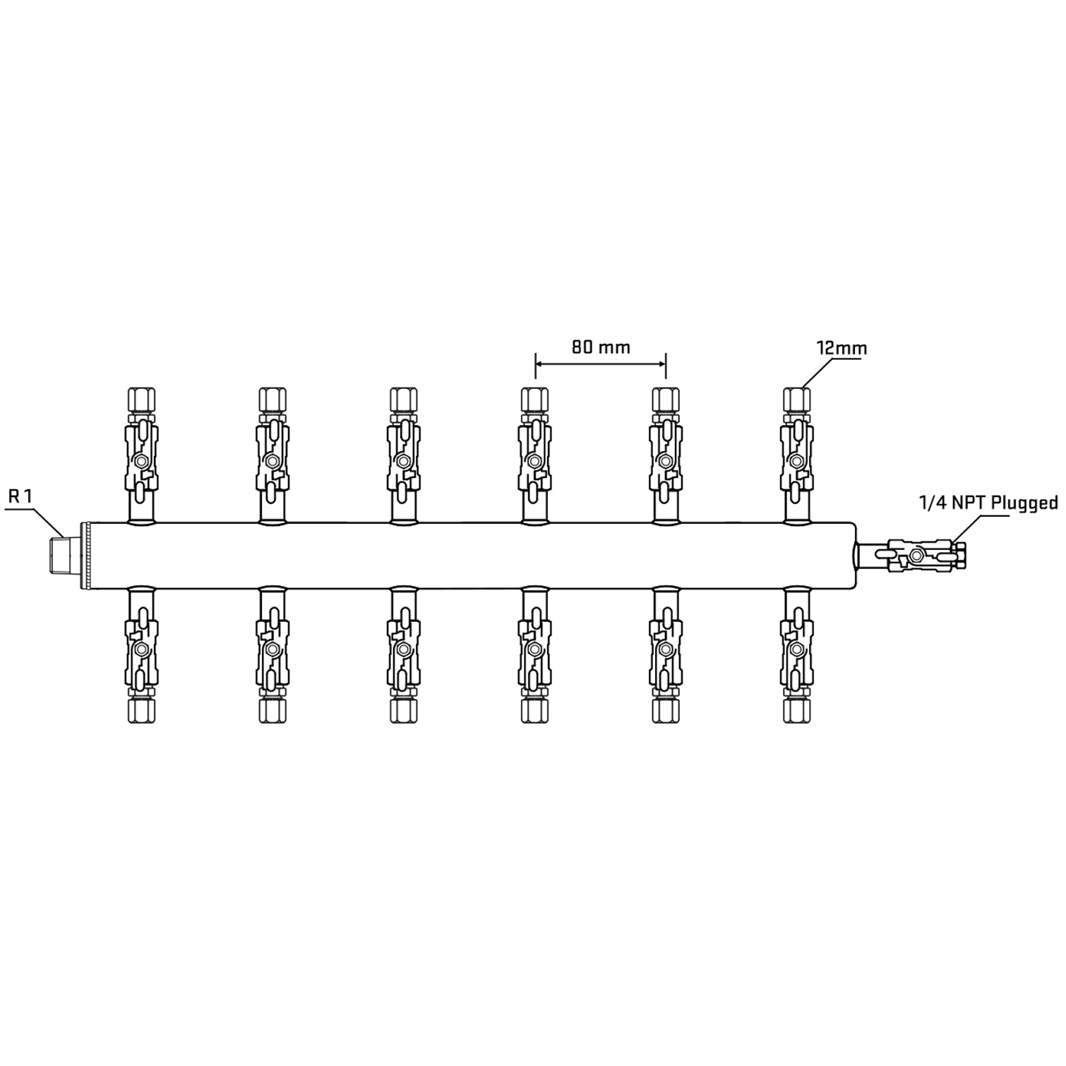 M512A040520 Manifolds Stainless Steel Double Sided