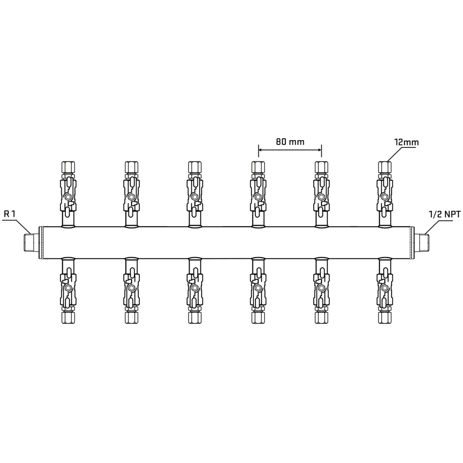 M512A040530 Manifolds Stainless Steel Double Sided
