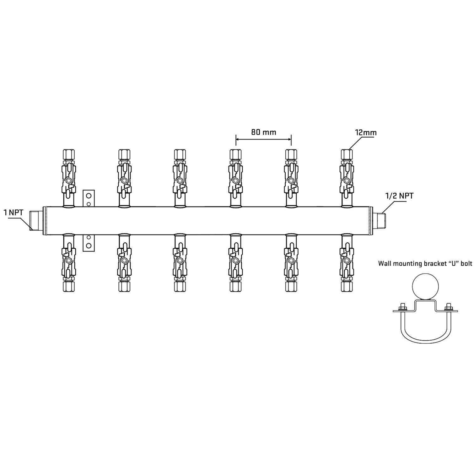 M512A041131 Manifolds Stainless Steel Double Sided