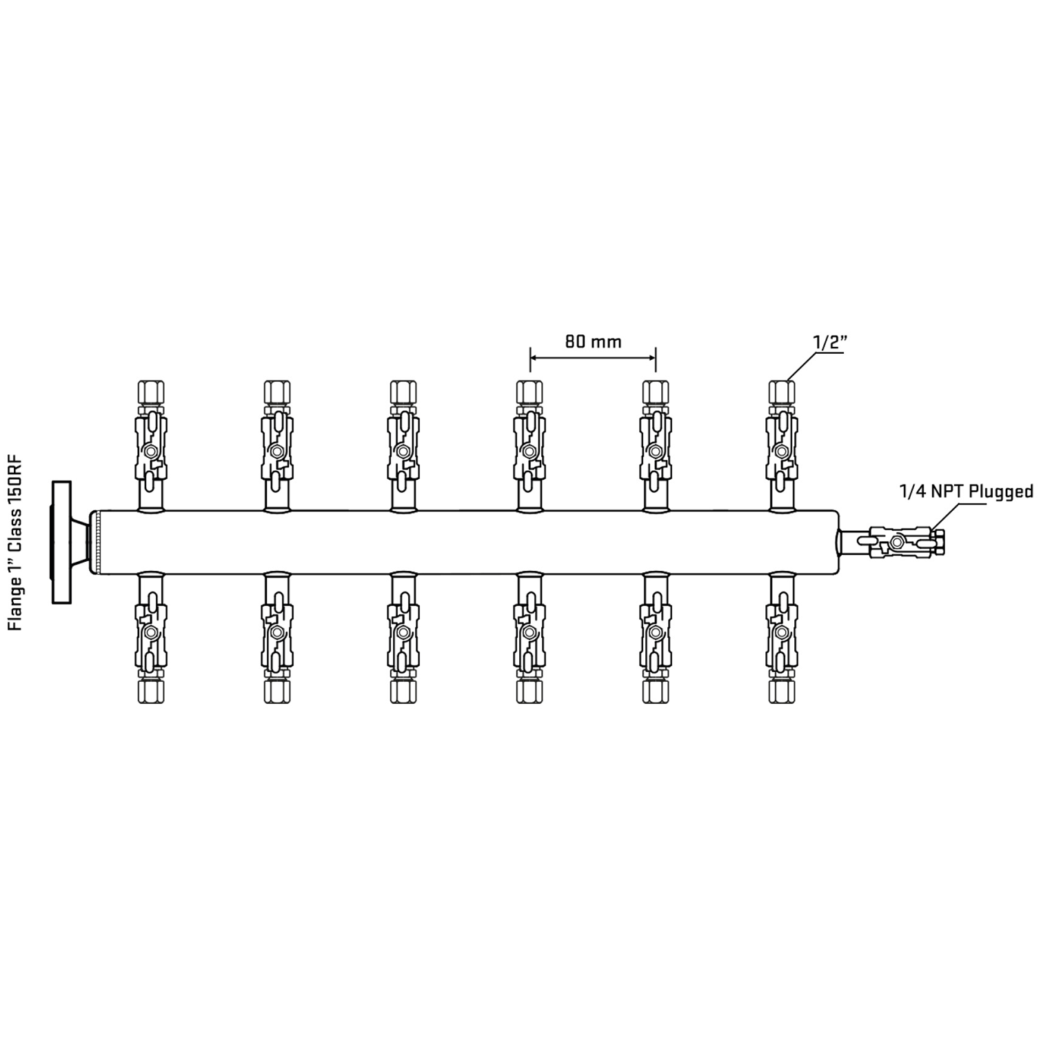 M512A050120 Manifolds Stainless Steel Double Sided