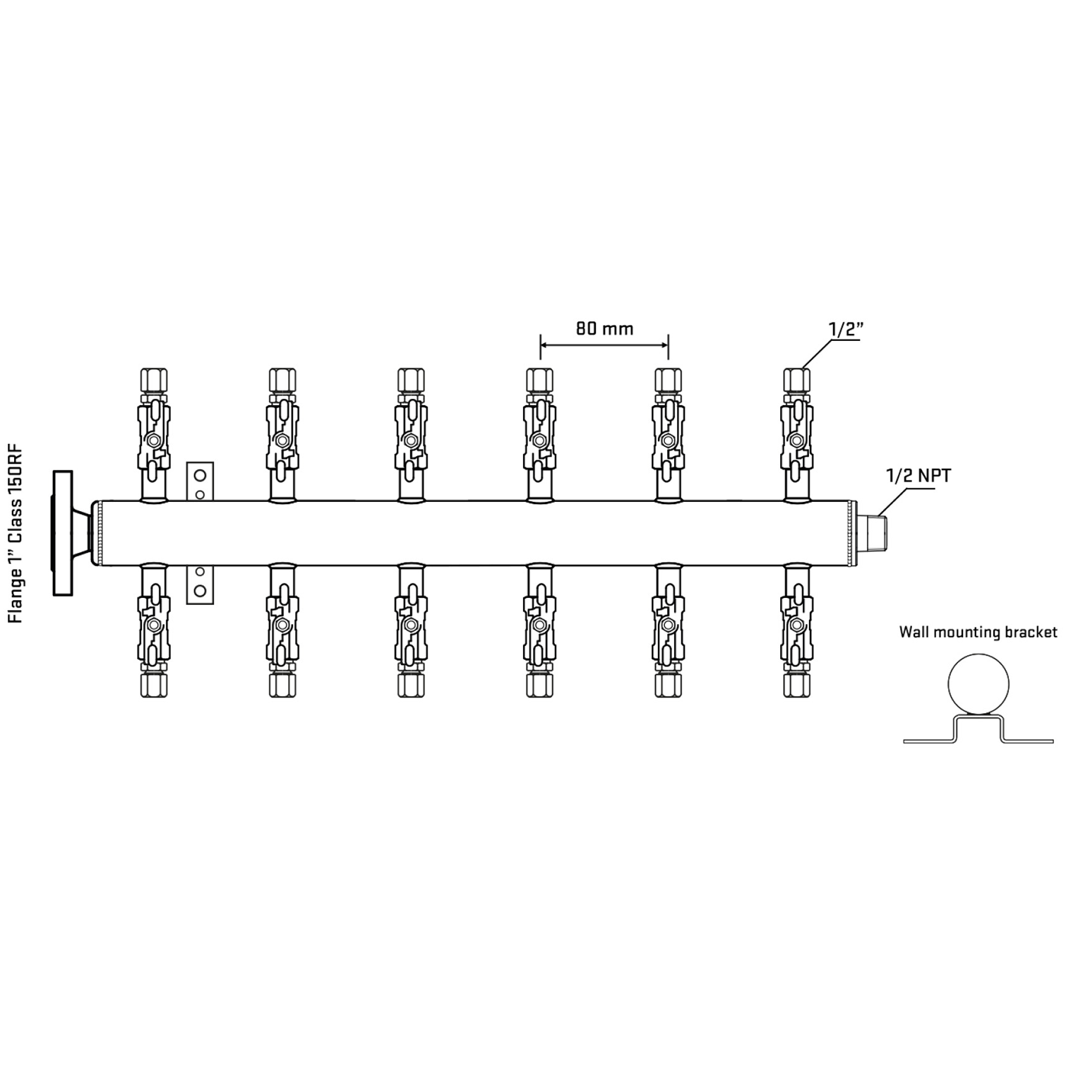 M512A050132 Manifolds Stainless Steel Double Sided