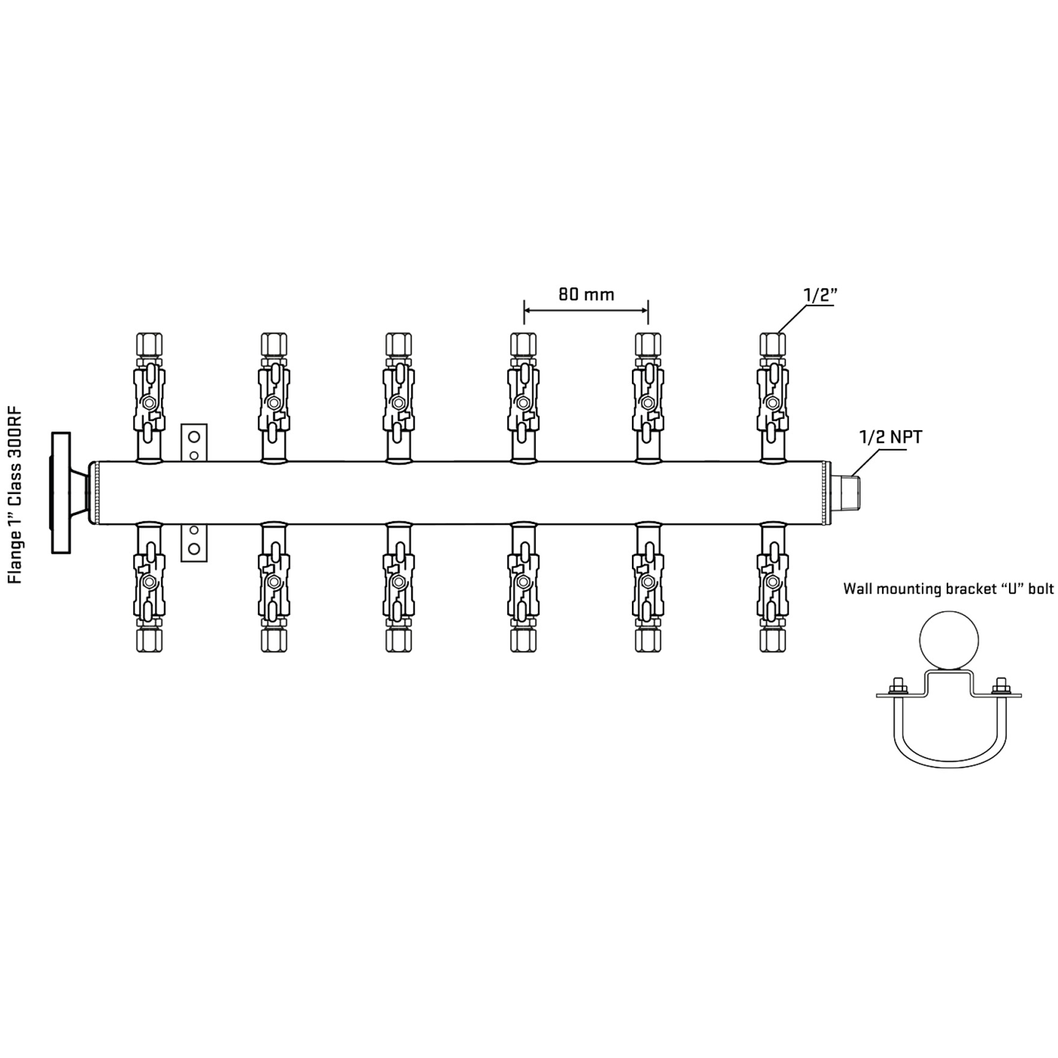 M512A050231 Manifolds Stainless Steel Double Sided