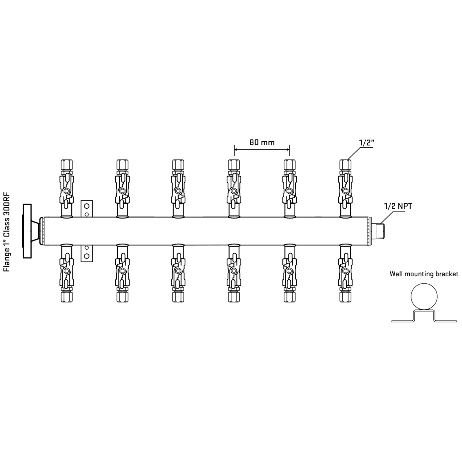 M512A050232 Manifolds Stainless Steel Double Sided