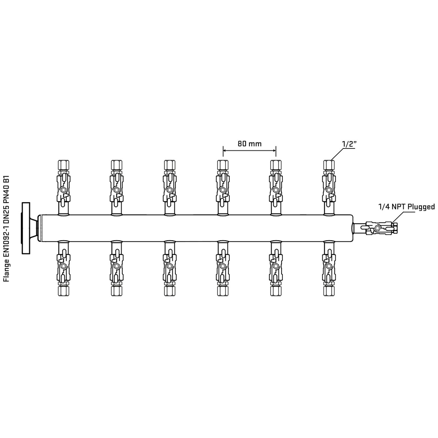 M512A050320 Manifolds Stainless Steel Double Sided