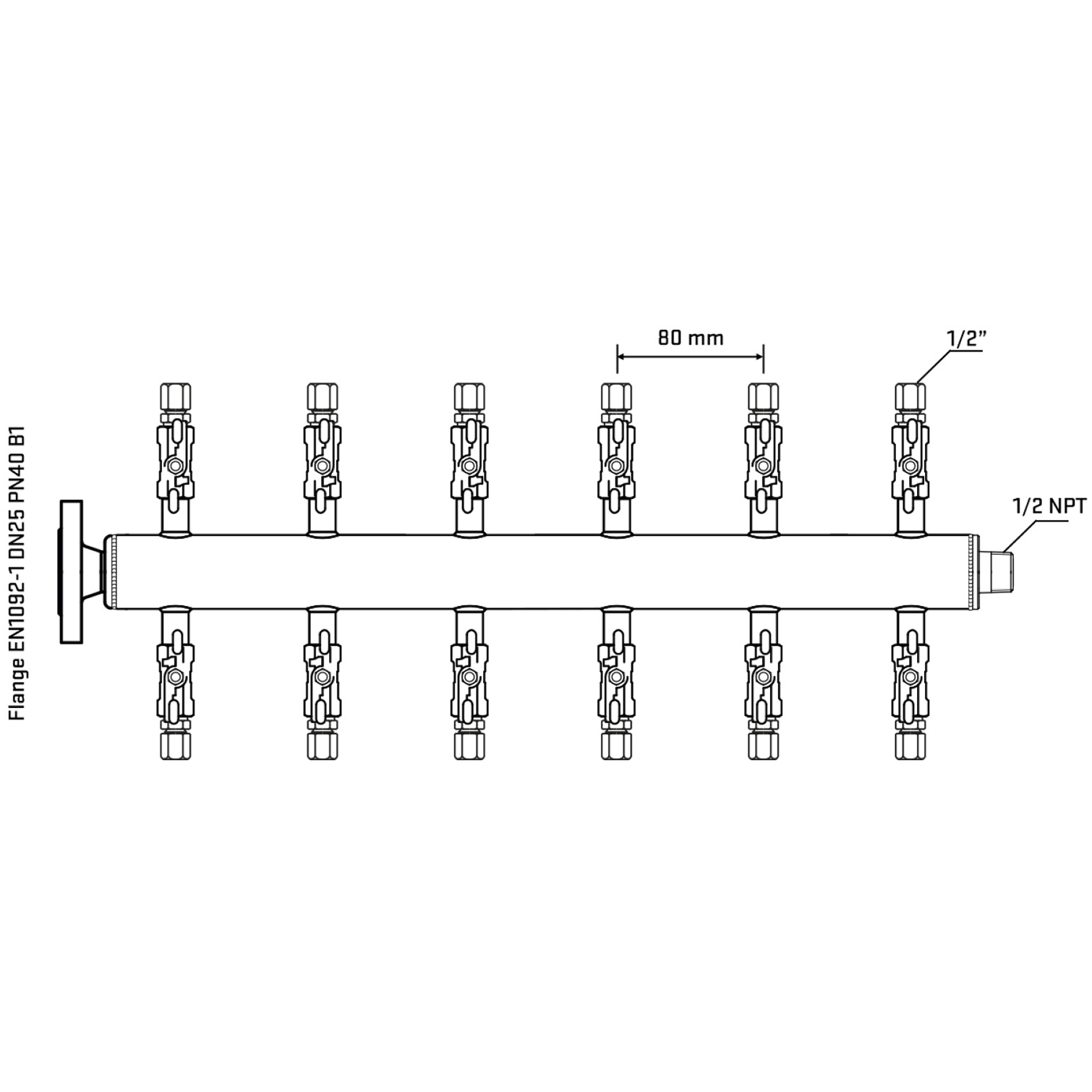 M512A050330 Manifolds Stainless Steel Double Sided