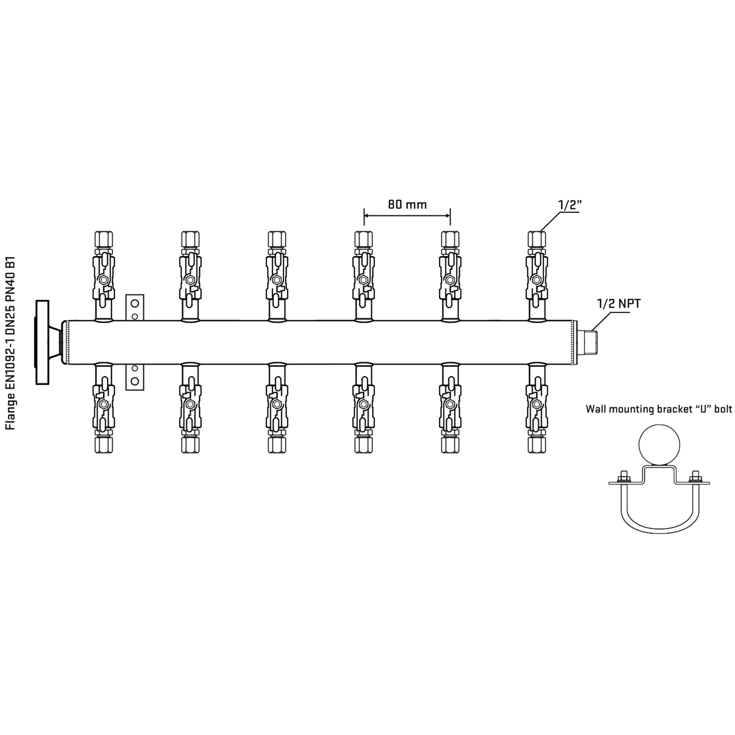 M512A050331 Manifolds Stainless Steel Double Sided