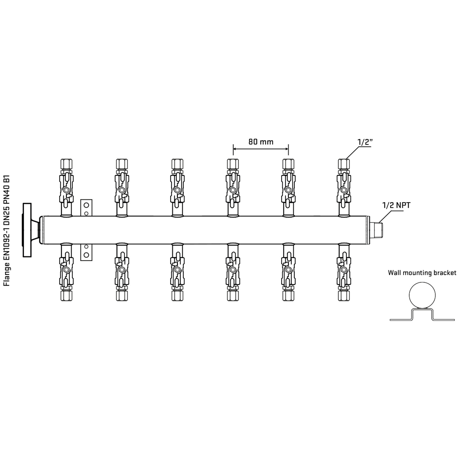 M512A050332 Manifolds Stainless Steel Double Sided