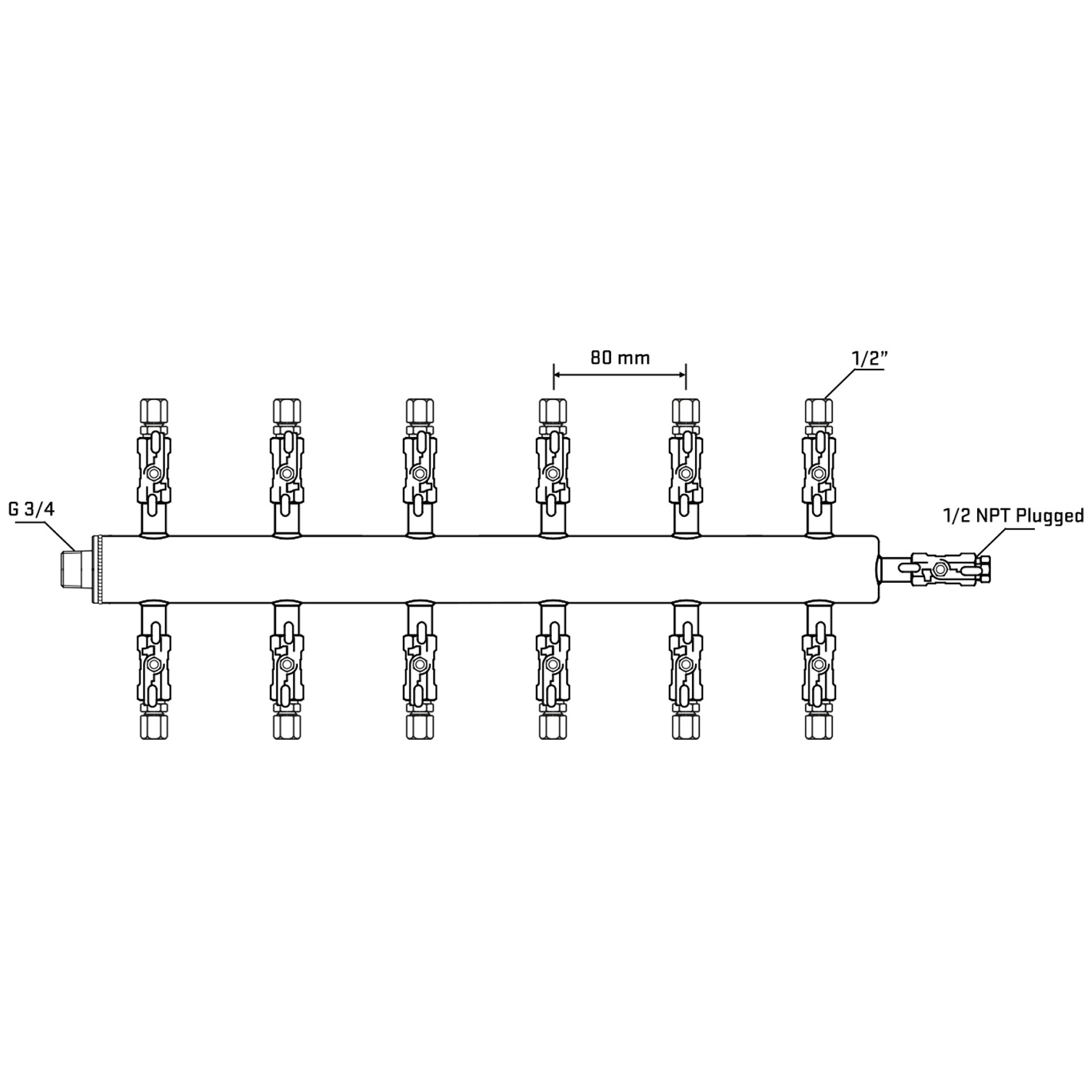 M512A050410 Manifolds Stainless Steel Double Sided