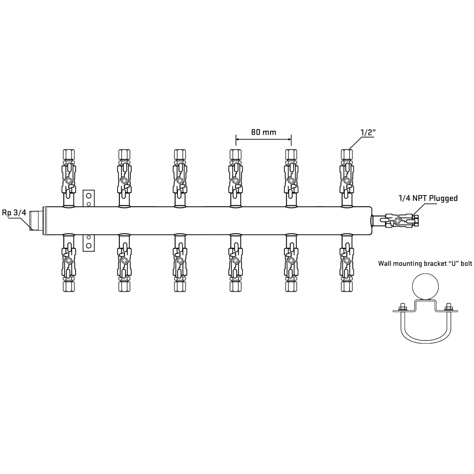 M512A050621 Manifolds Stainless Steel Double Sided