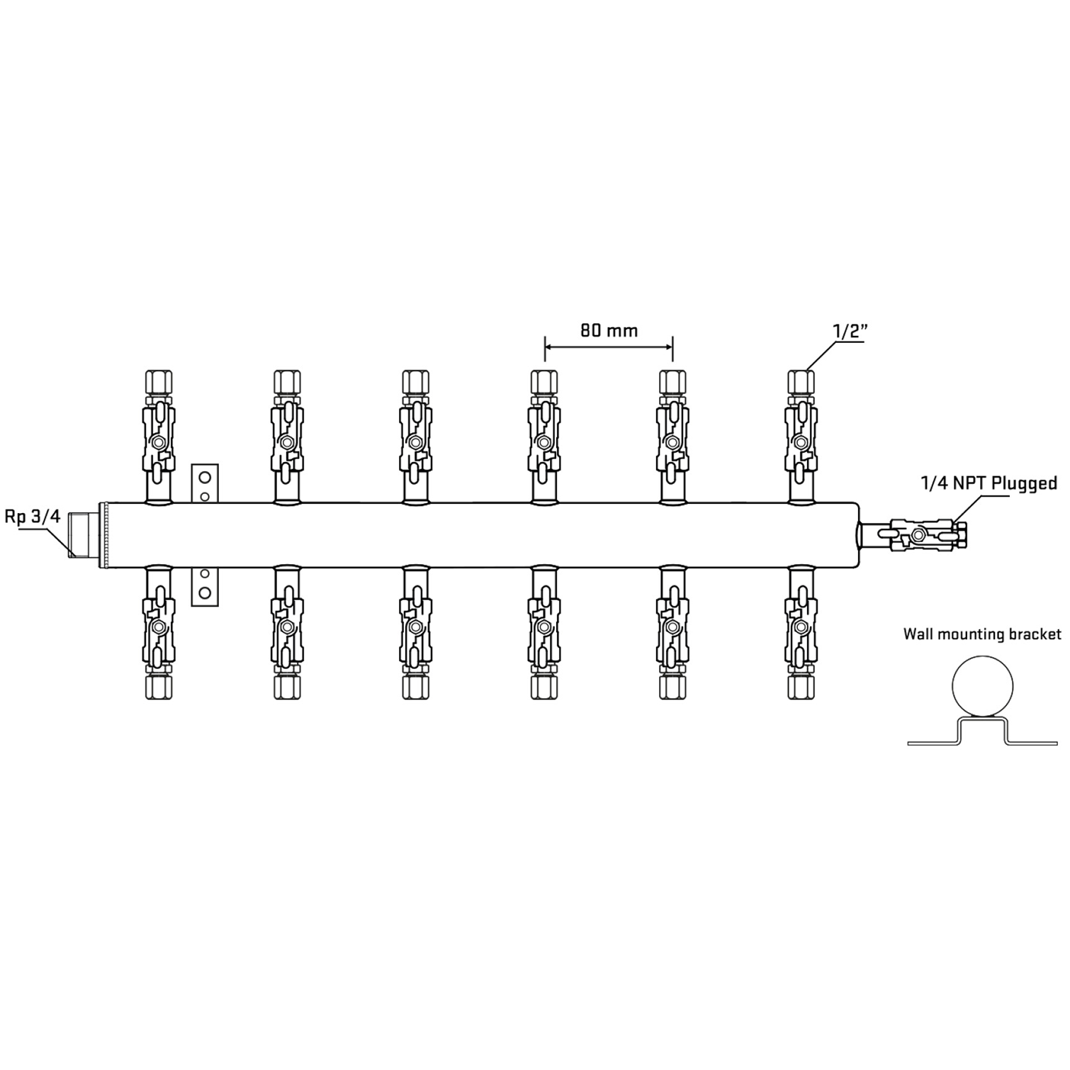 M512A050622 Manifolds Stainless Steel Double Sided