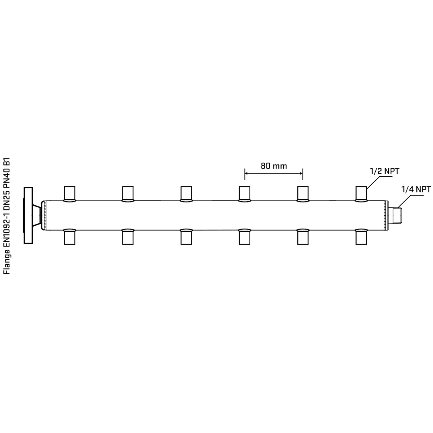 M512A060340 Manifolds Stainless Steel Double Sided