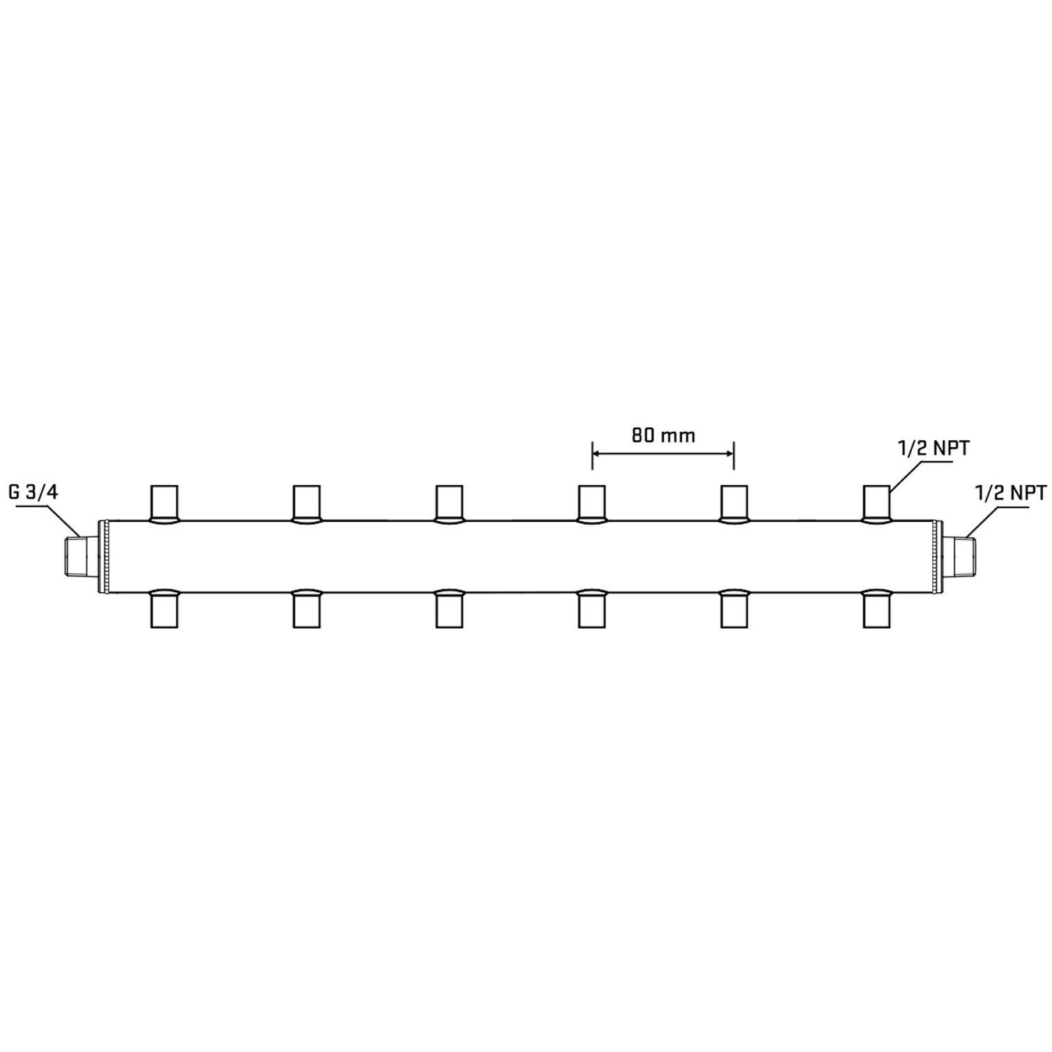 M512A060430 Manifolds Stainless Steel Double Sided