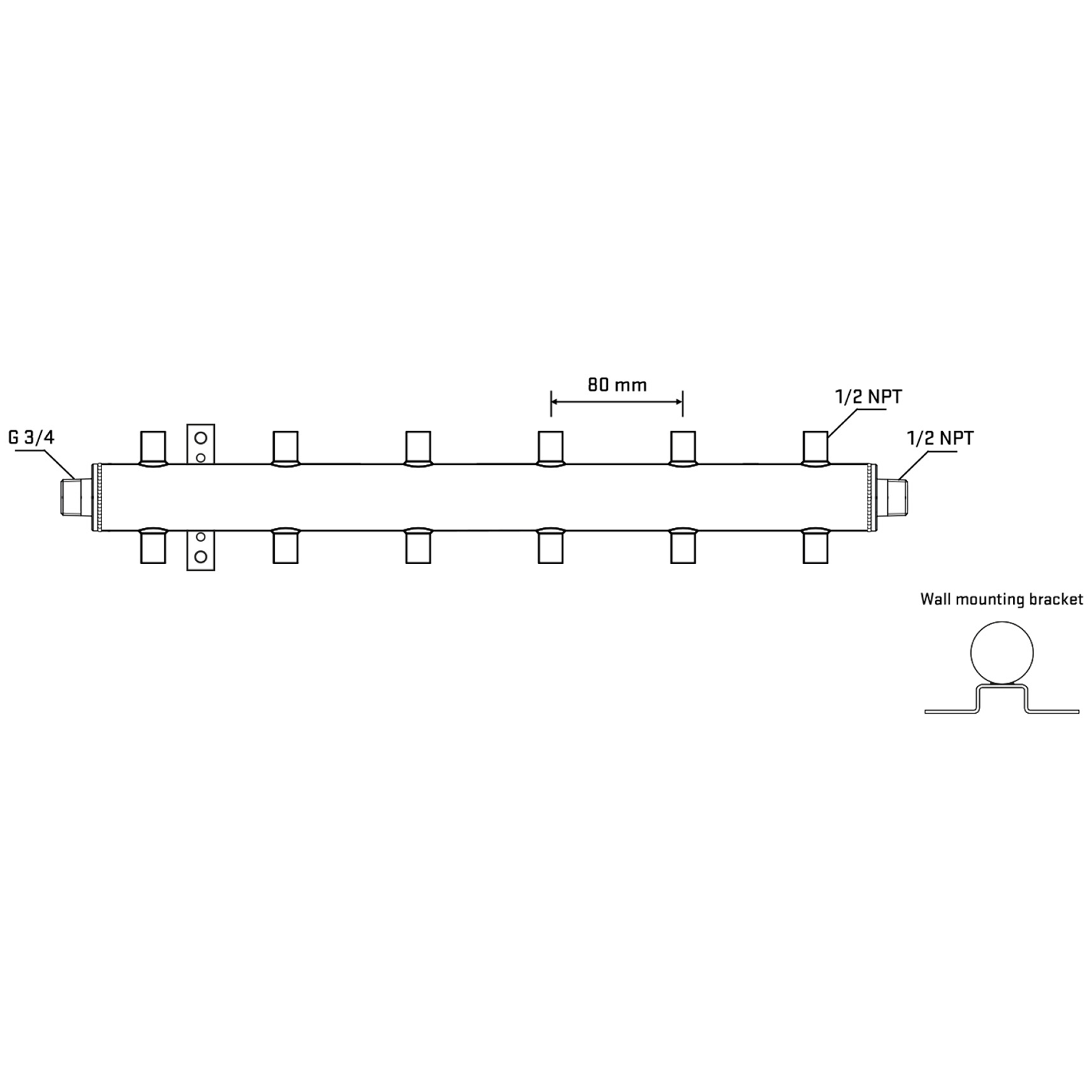 M512A060432 Manifolds Stainless Steel Double Sided