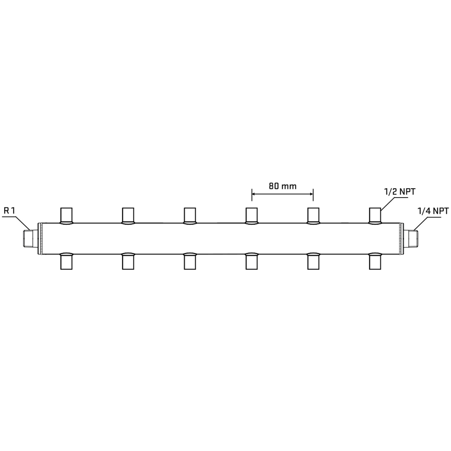 M512A060540 Manifolds Stainless Steel Double Sided