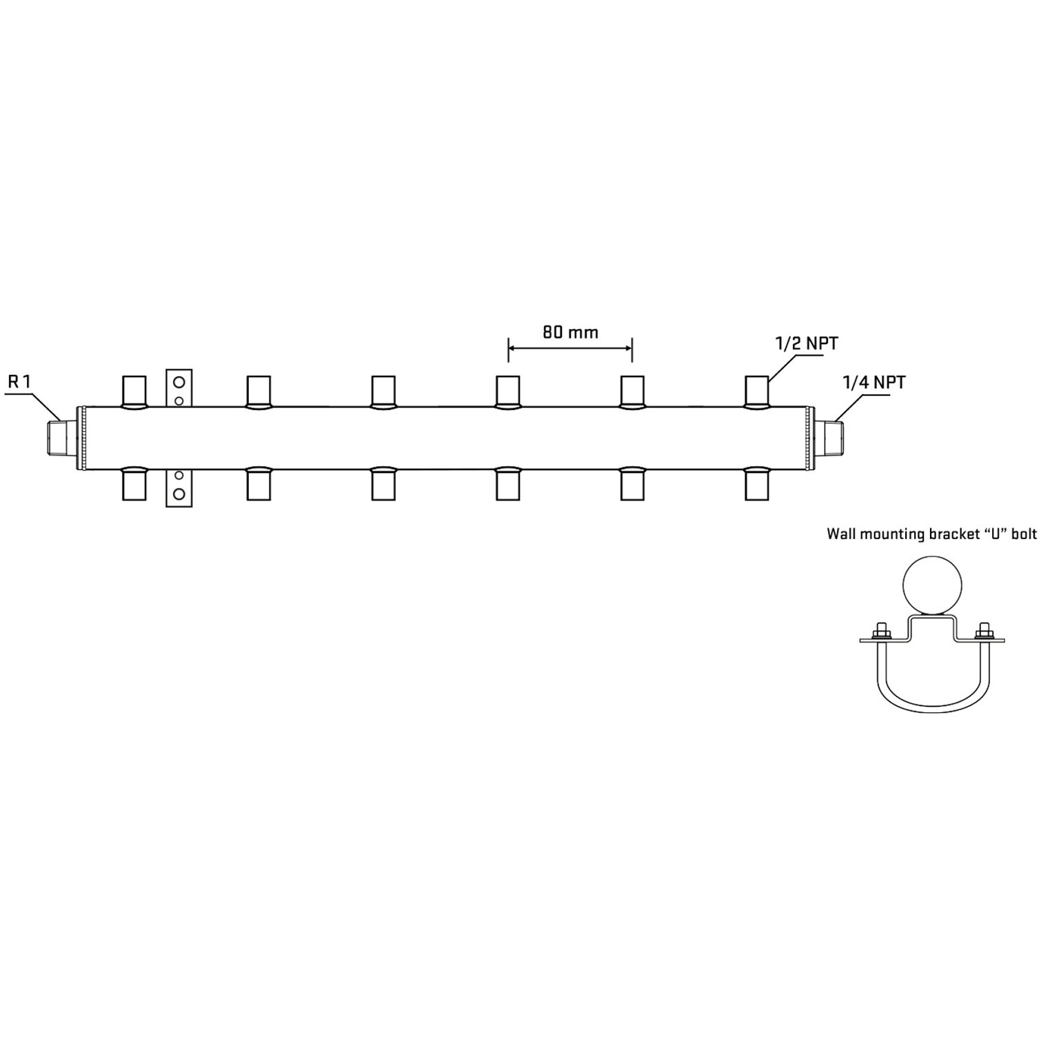 M512A060541 Manifolds Stainless Steel Double Sided