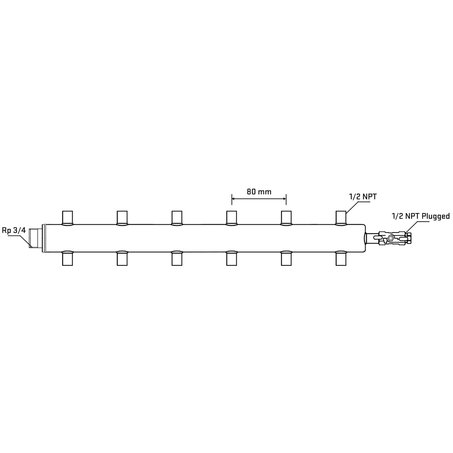 M512A060610 Manifolds Stainless Steel Double Sided