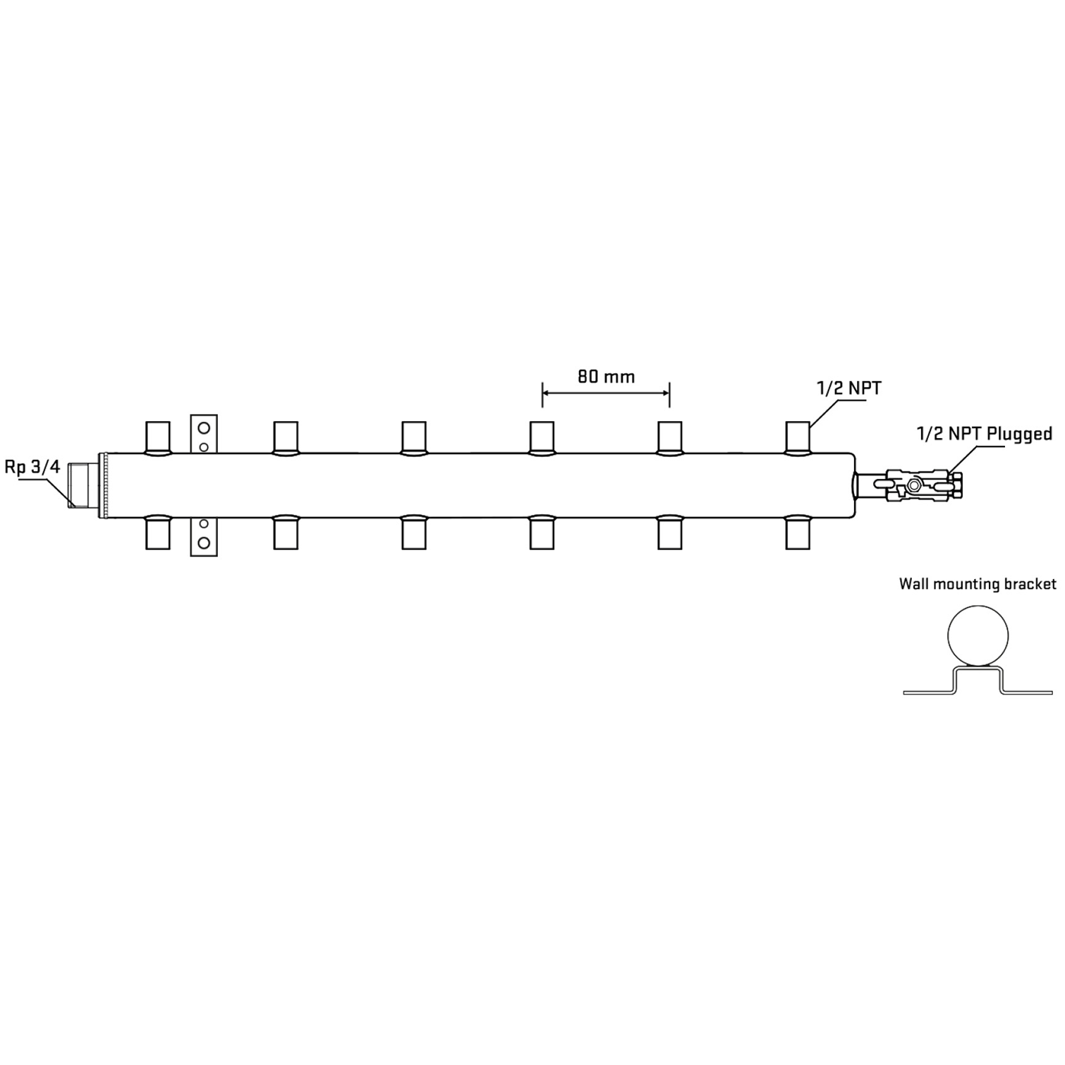 M512A060612 Manifolds Stainless Steel Double Sided