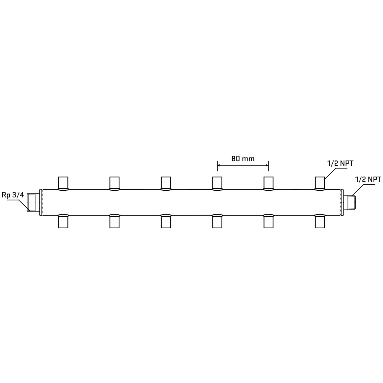 M512A060630 Manifolds Stainless Steel Double Sided